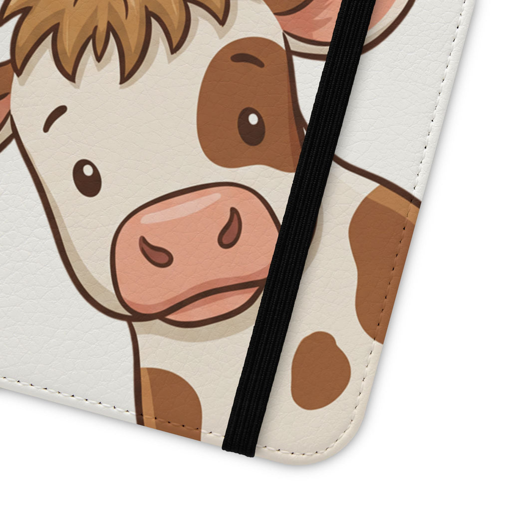 Cow & Hay Pattern Flip Case/ Cute Farm Animal Phone Wallet