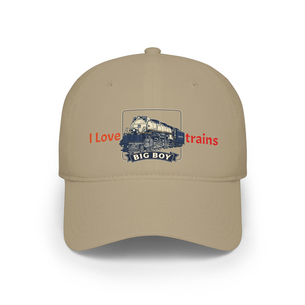 I Love Trains Big Boy Locomotive Low Profile Baseball Cap