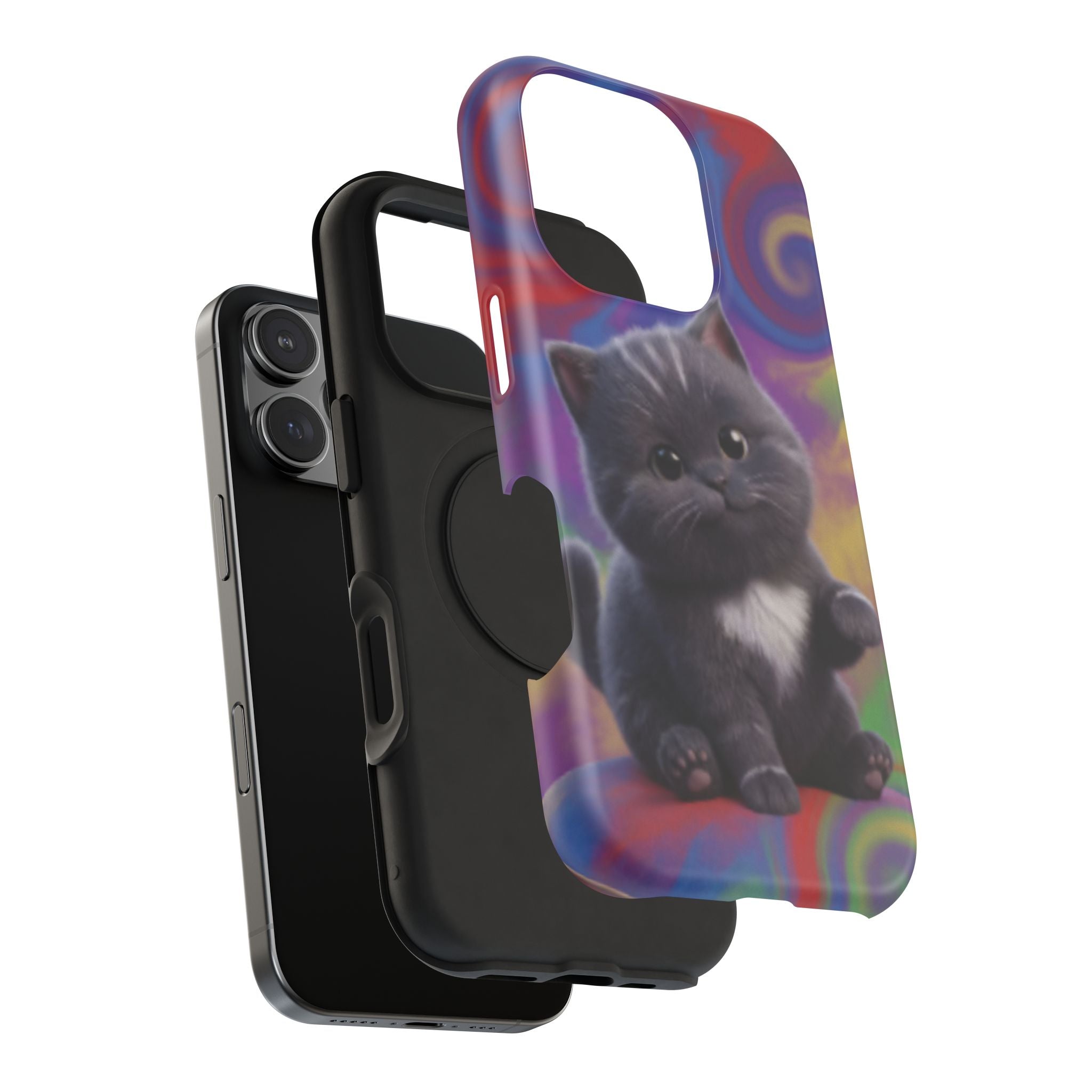 Kawaii Gray Kitten phone case | Impact-Resistant Case