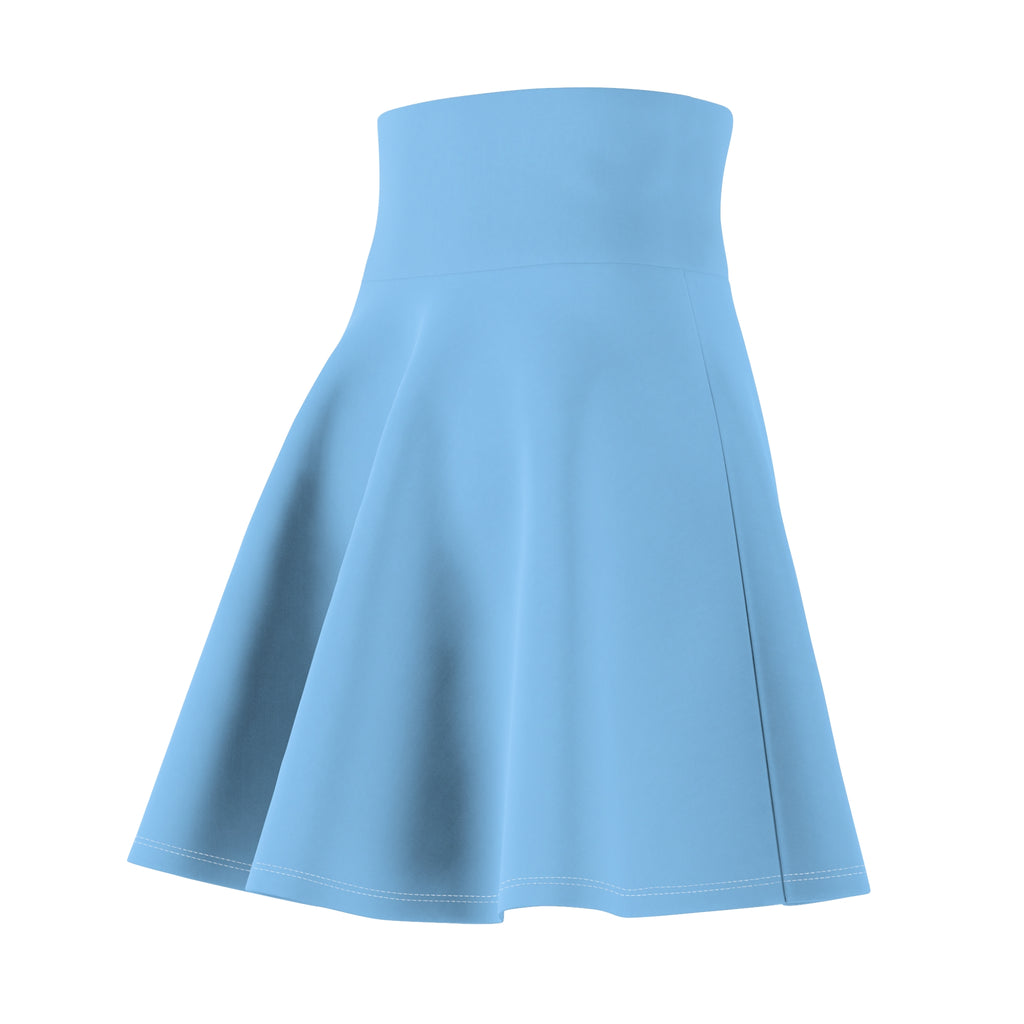 Solid Light Blue Skater Skirt - All-Over Print