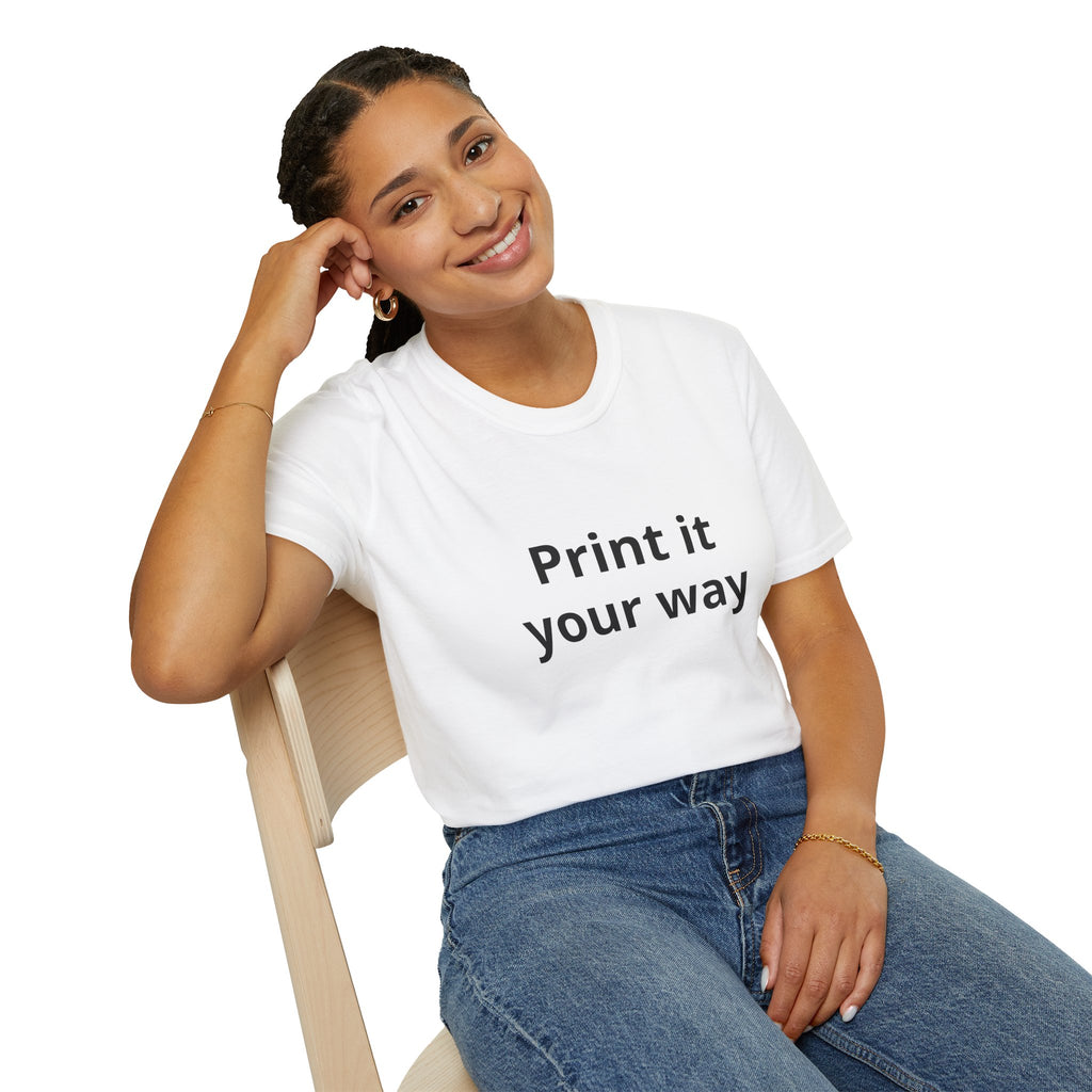 Print it Your Way T-Shirt | Customizable Text Mockup Tee