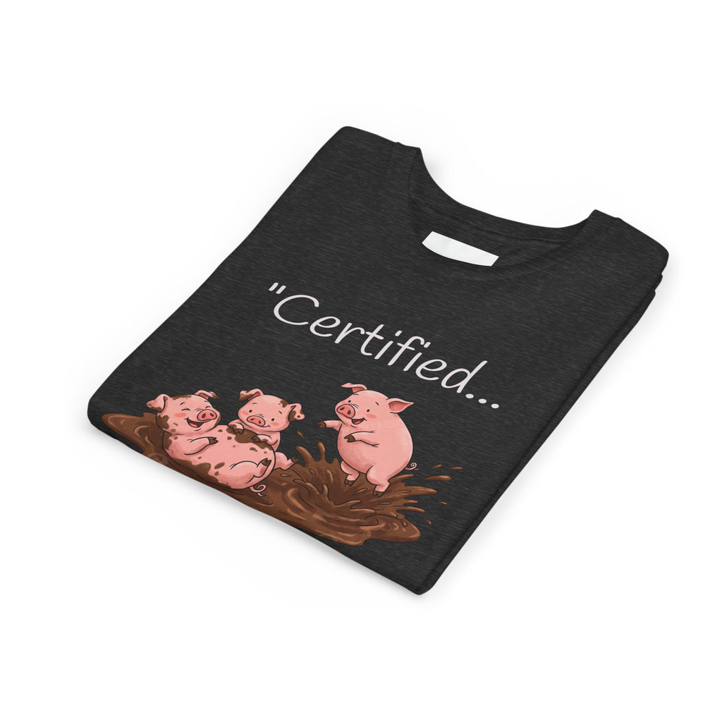 Youth Tee / "Certified Mud Monsters" Playful Piglets Graphic