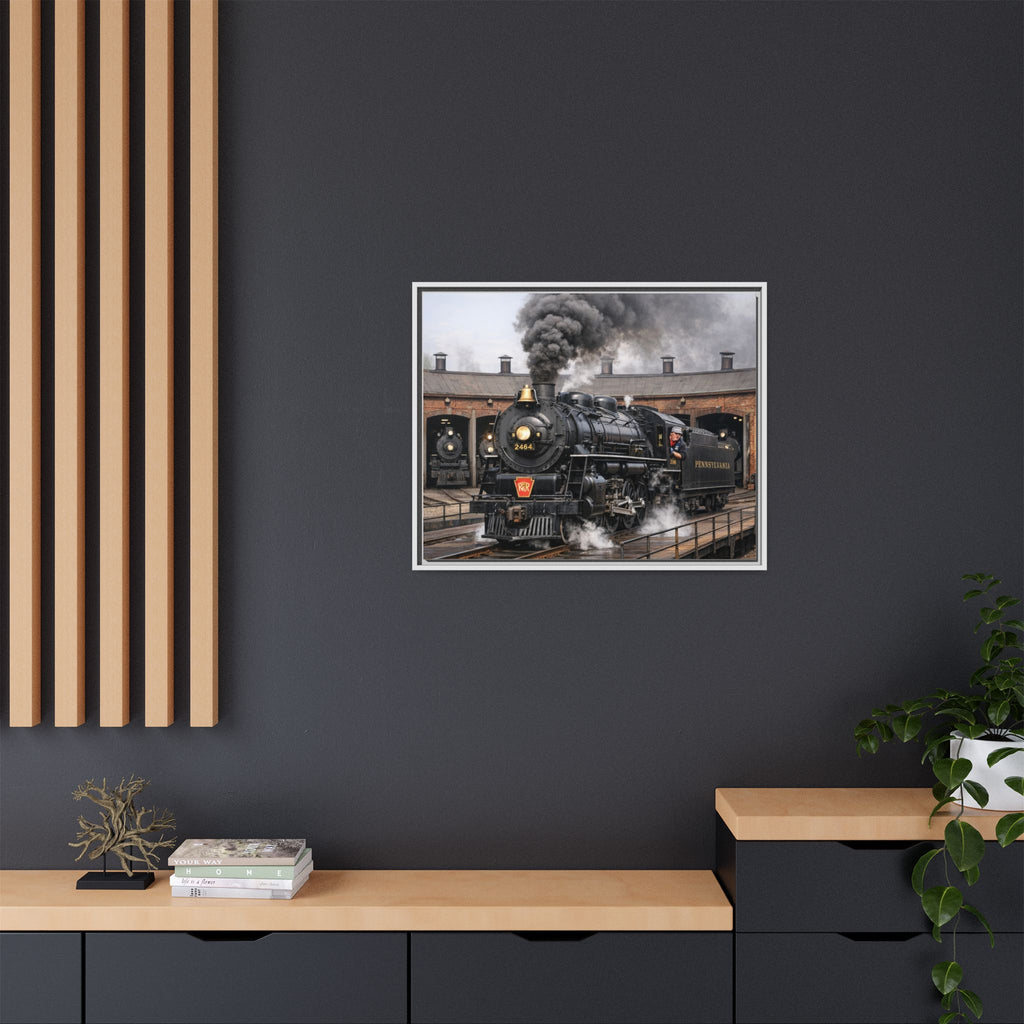 Framed Steam Train/Matte Canvas60 (Multi-color)