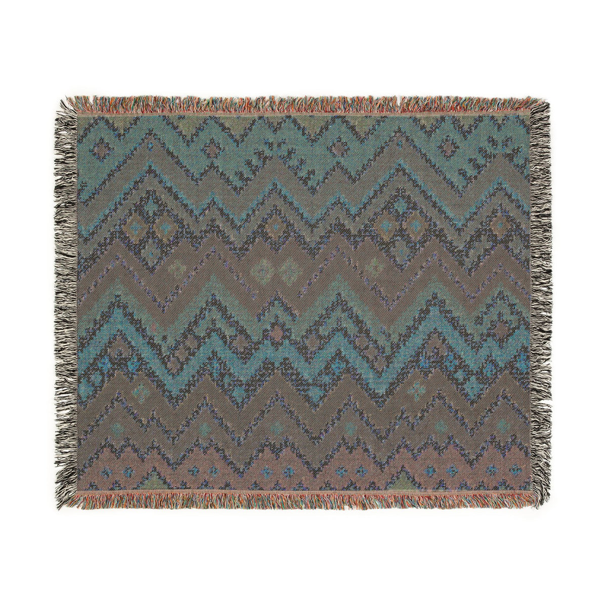 Southwestern Chevron Woven Blanket - Aztec Zigzag