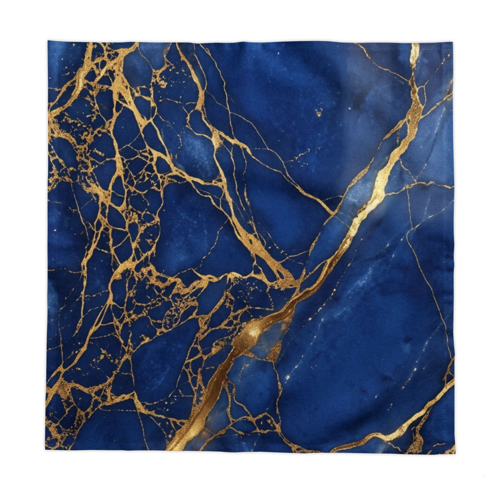 Blue Gold Marble Tablecloth | Navy Marble Print Tablecloth