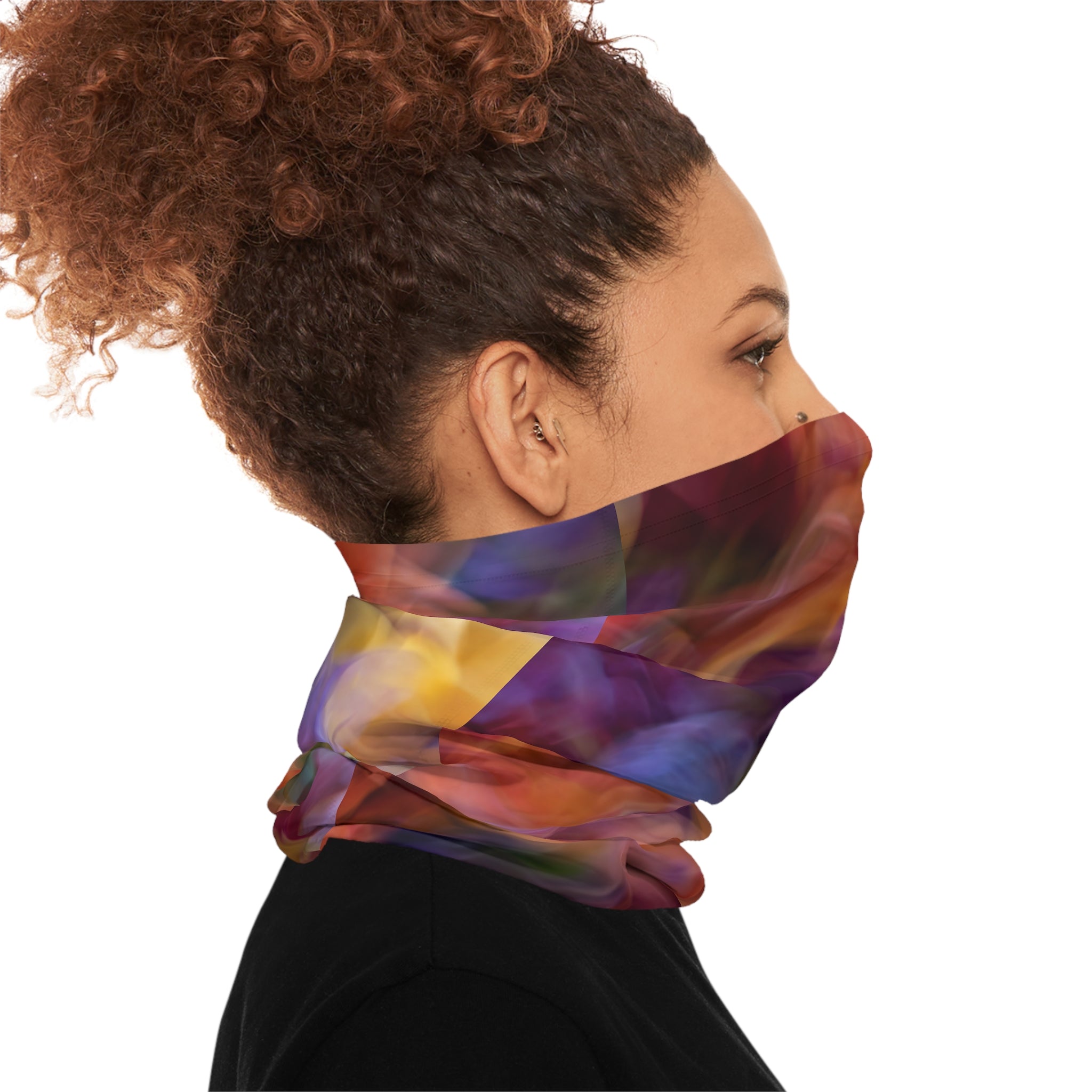 Abstract Floral Blur Neck Gaiter | Colorful Swirl Pattern
