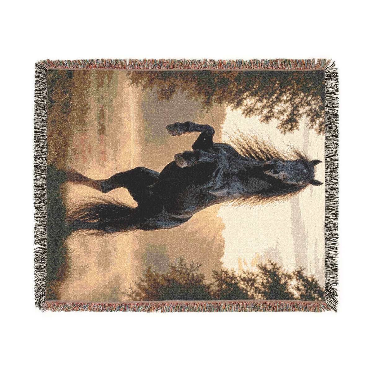 Wild Stallion Horse Woven Blanket - Equestrian Throw