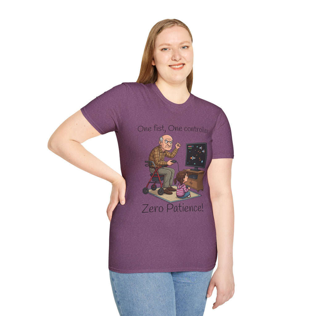 T-Shirt/One Fist One Controller tee |Zero Patience/Grandpa Gaming Design