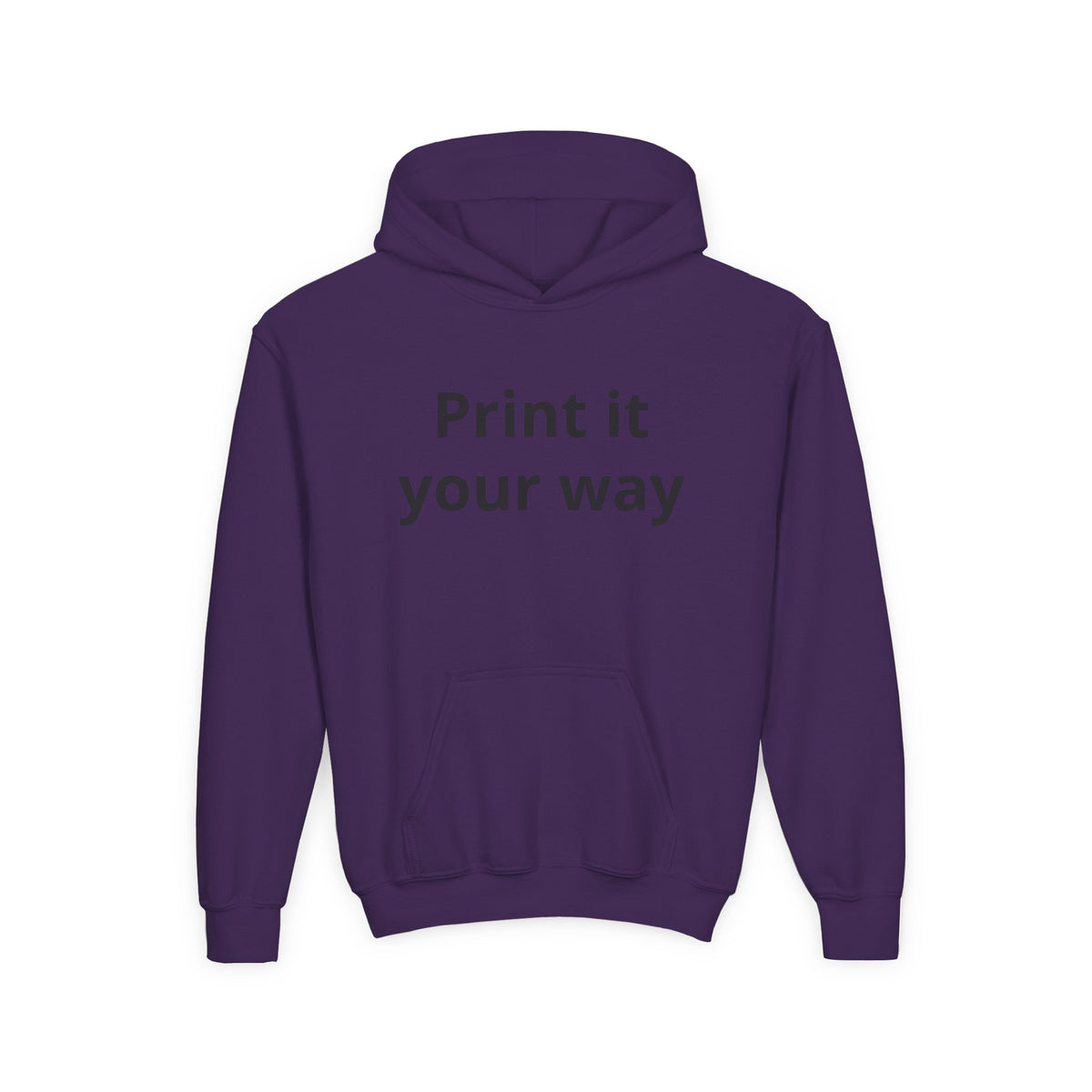 Print It Your Way Kids Graphic Hoodie – Customizable Youth Heavy Blend Hooded Sweatshirt
