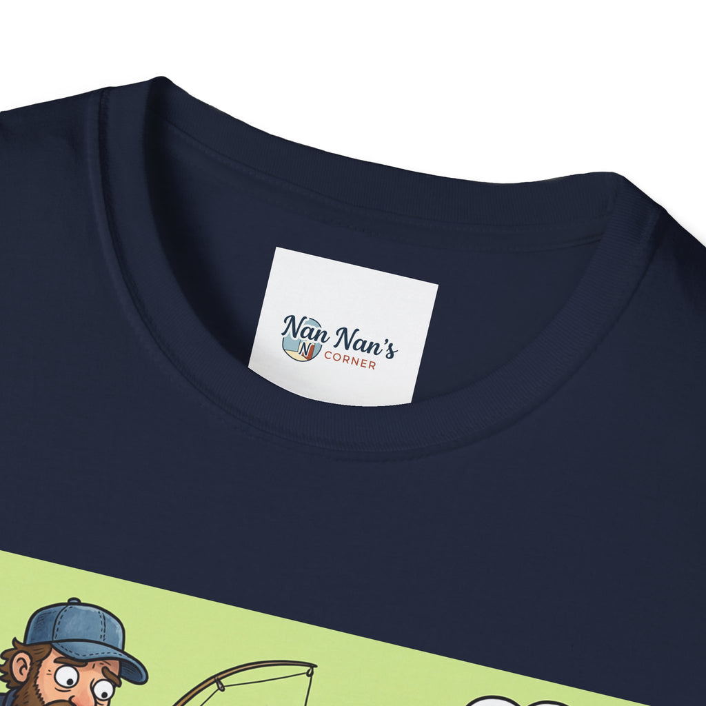 Fishing Bass Cartoon Unisex Graphic T-Shirt – Funny Lure Pond Fish Cotton Tee