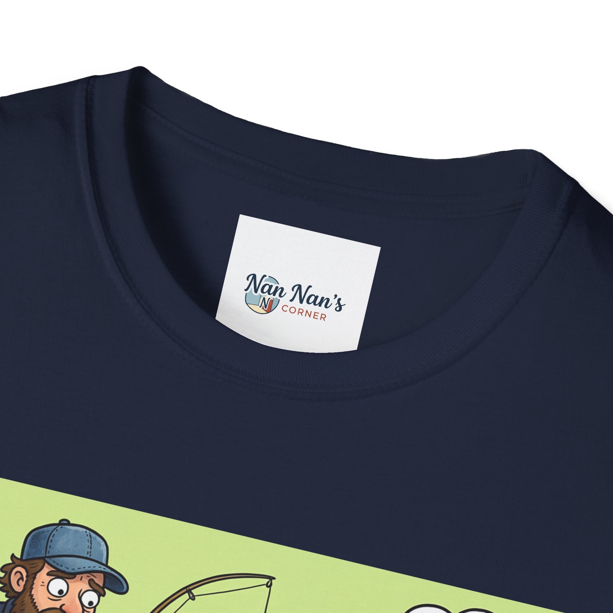 Fishing Bass Cartoon Unisex Graphic T-Shirt – Funny Lure Pond Fish Cotton Tee