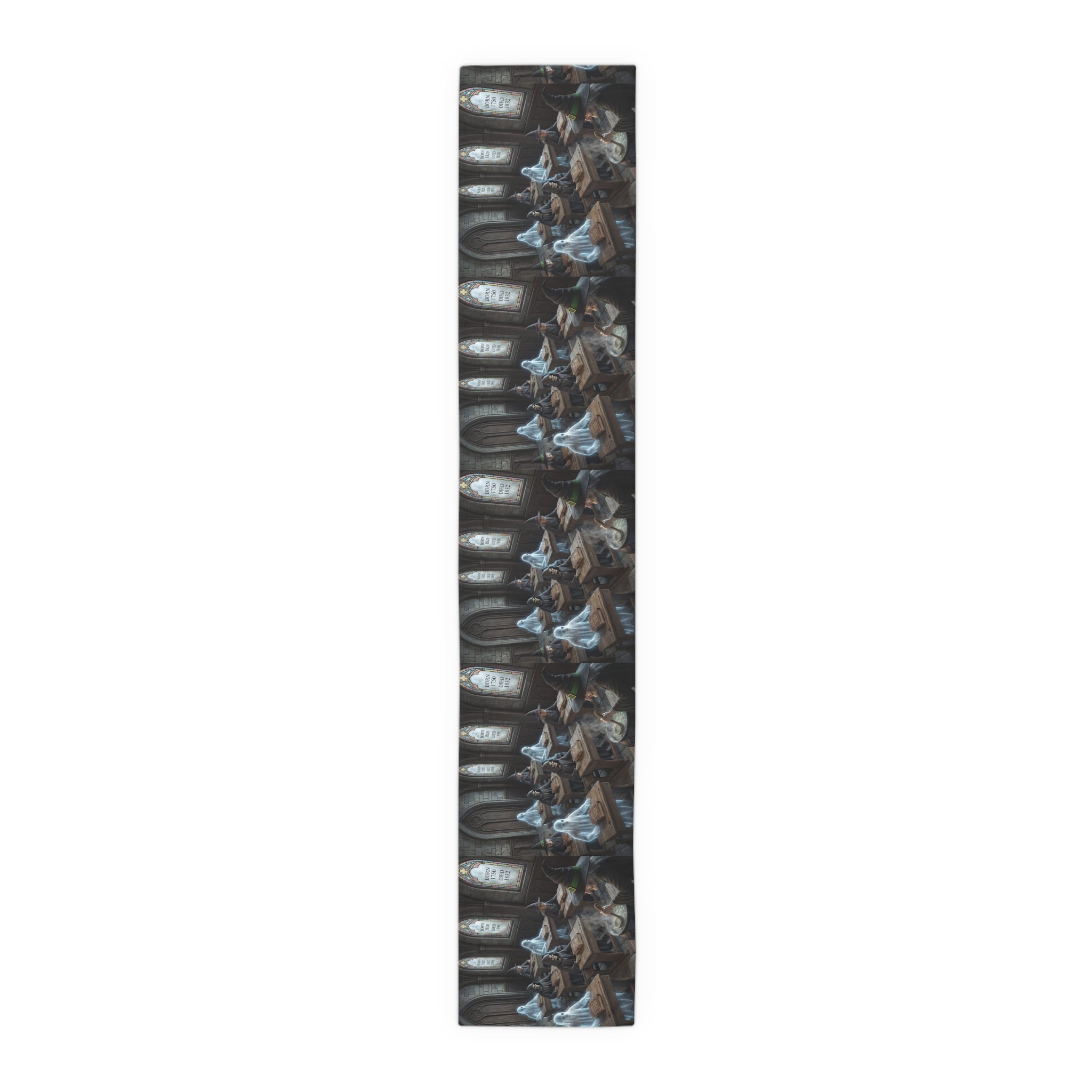 Haunted School Room Scene Table Runner | Halloween Gothic Decor