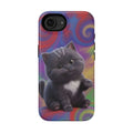 Kawaii Gray Kitten phone case | Impact-Resistant Case