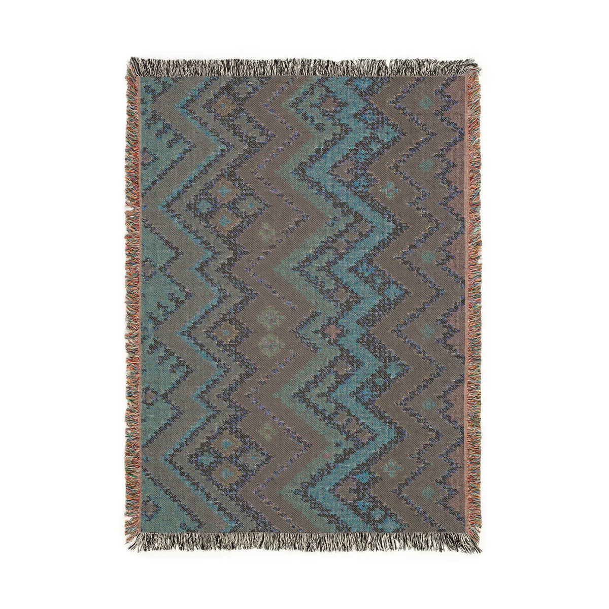 Southwestern Chevron Woven Blanket - Aztec Zigzag