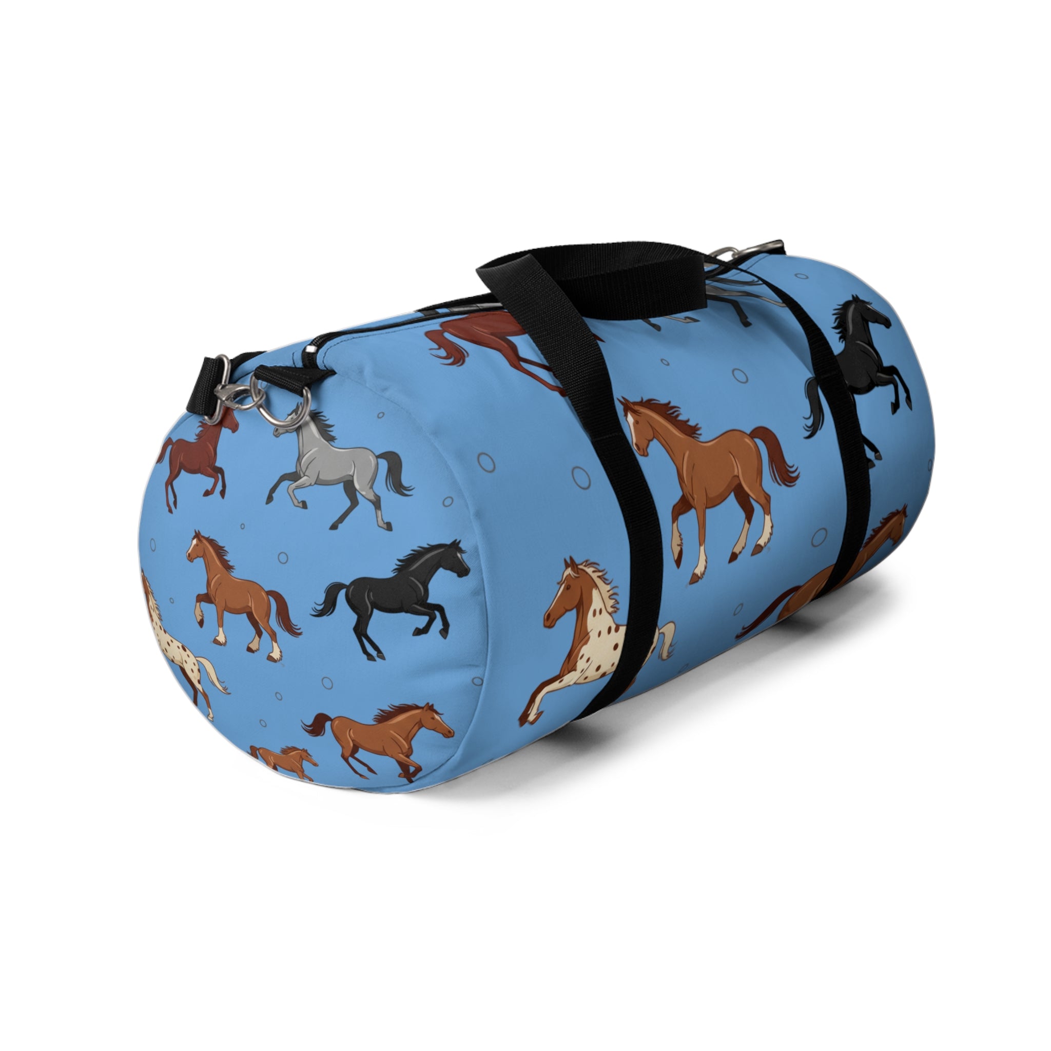 Blue Galloping Horses Duffel Bag / Equestrian Travel & Gym Bag