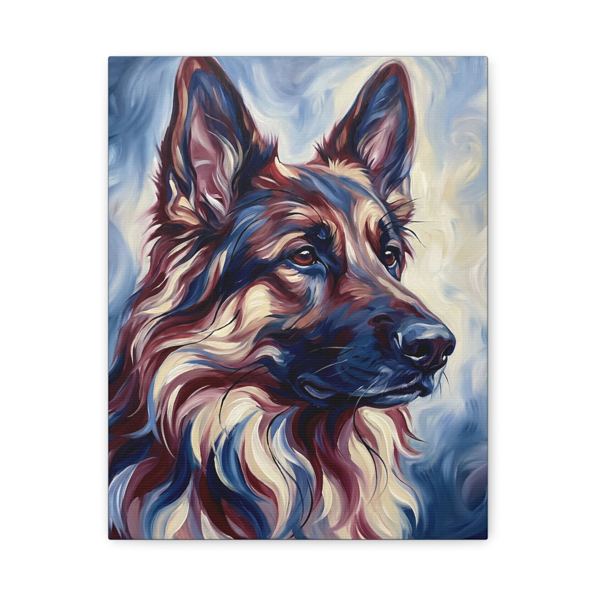Colorful German Shepherd Portrait Canvas