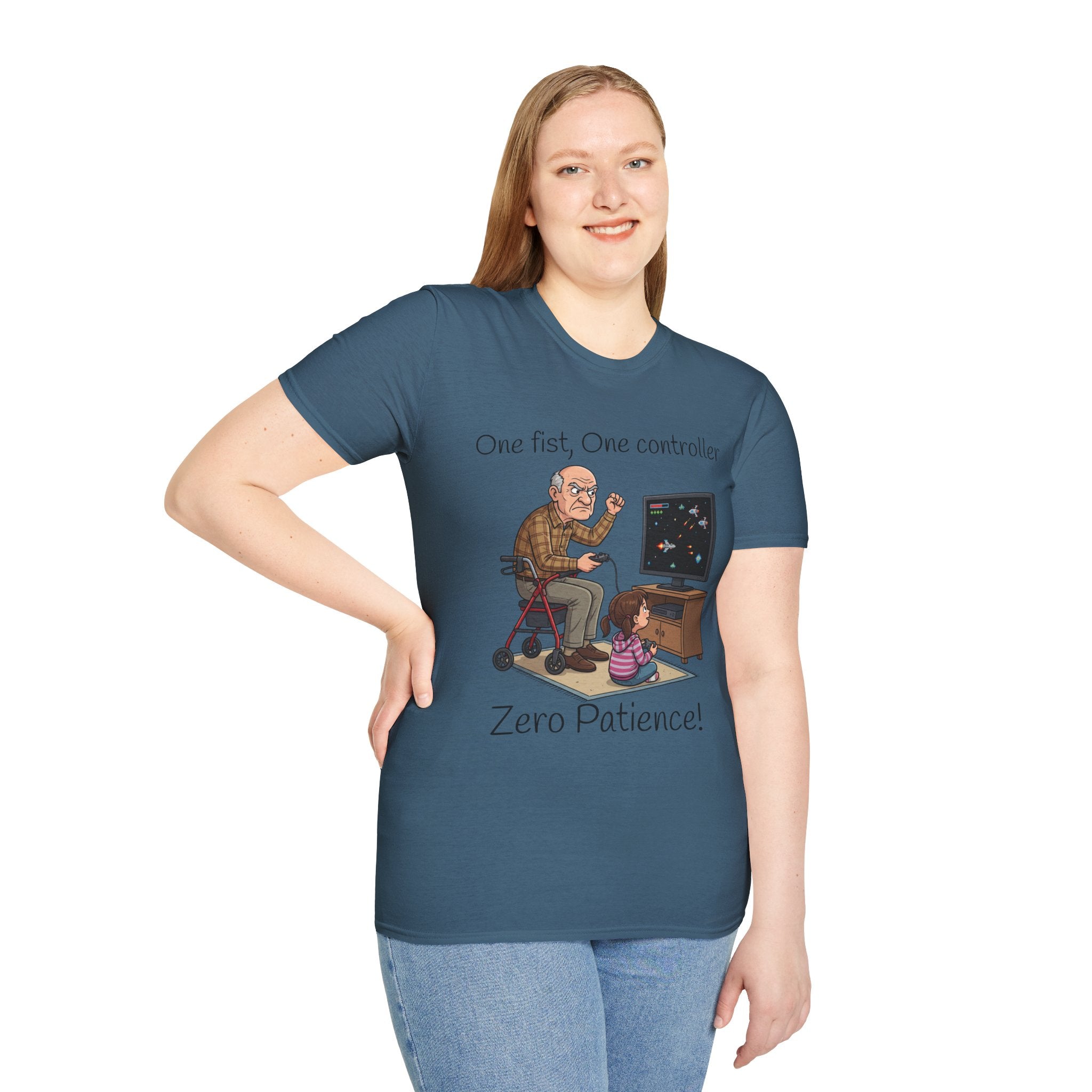 T-Shirt/One Fist One Controller tee |Zero Patience/Grandpa Gaming Design