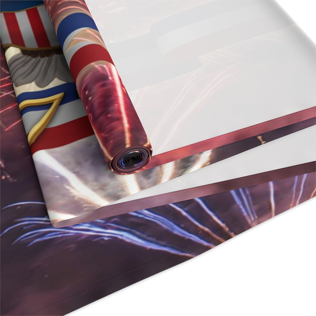 American Eagle with Fireworks Table Runner | Cotton Poly