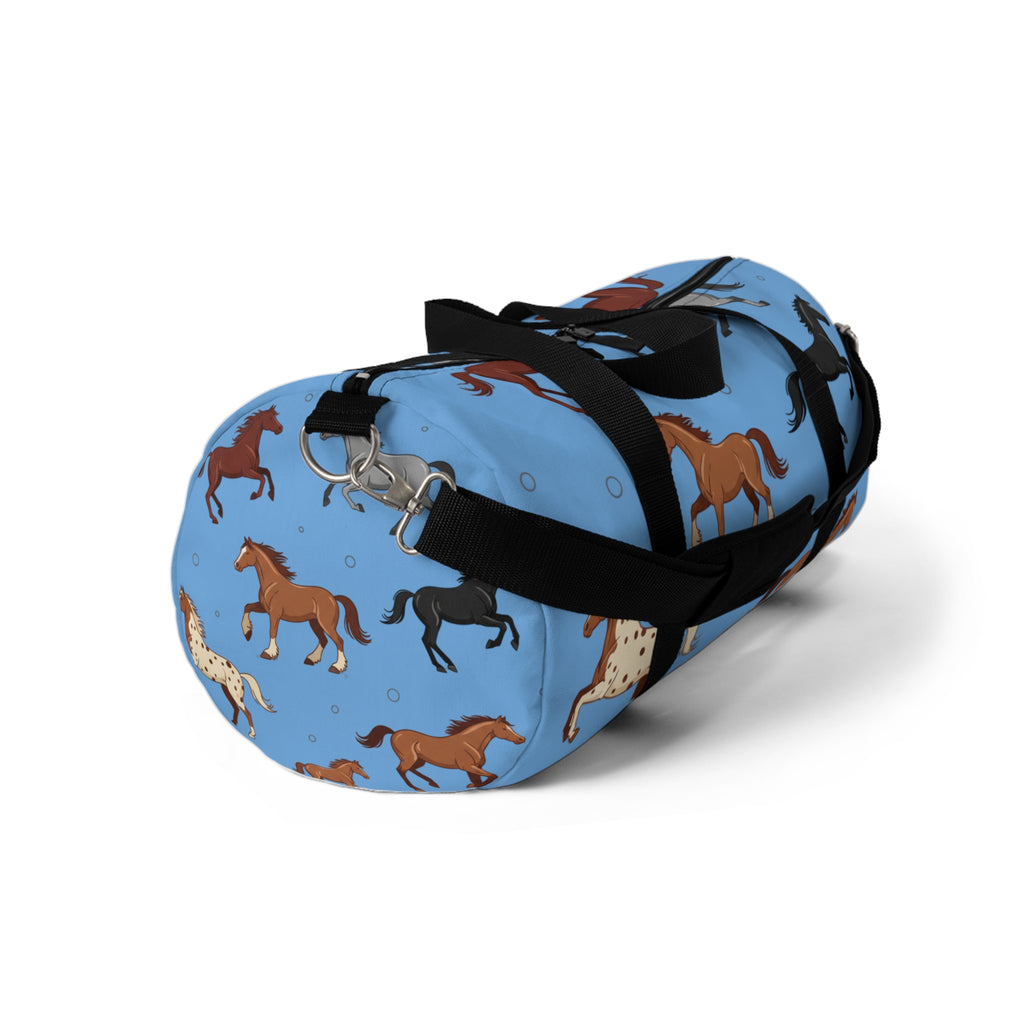 Blue Galloping Horses Duffel Bag / Equestrian Travel & Gym Bag