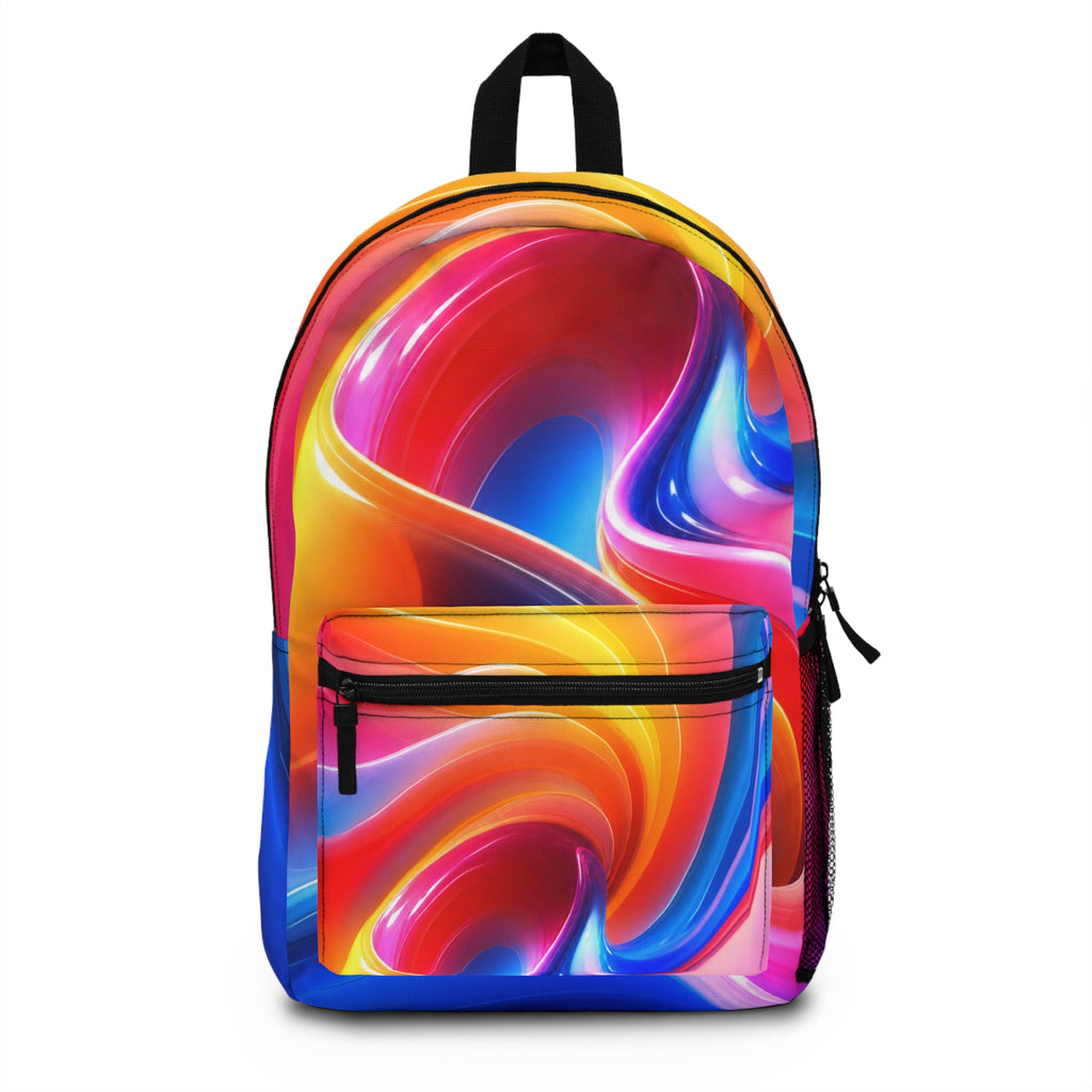 Abstract Neon Swirl Backpack | Colorful Gradient Art