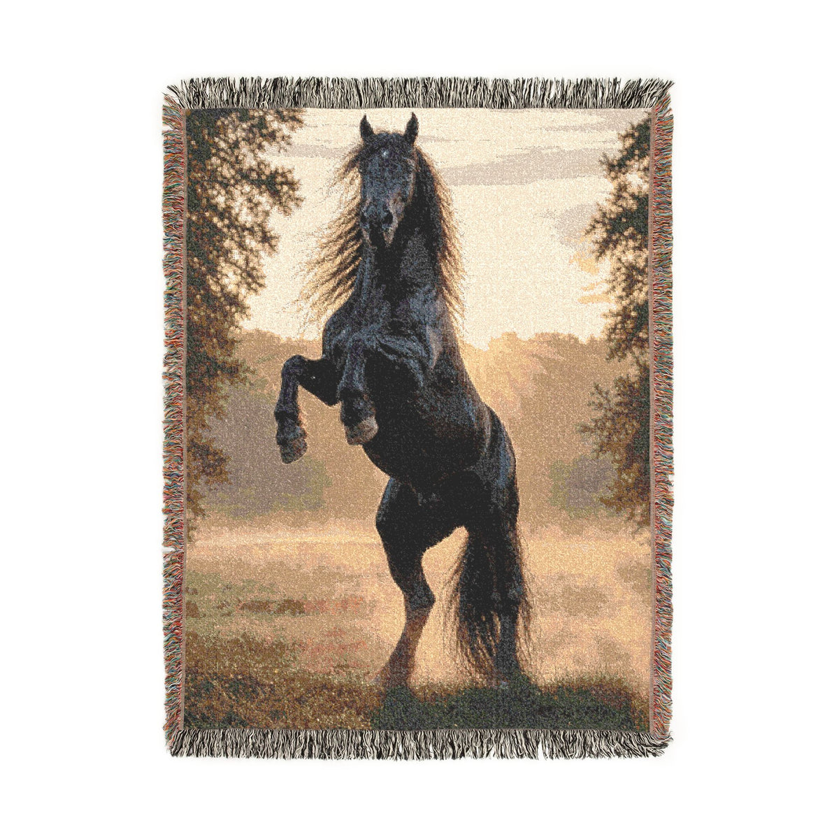 Wild Stallion Horse Woven Blanket - Equestrian Throw