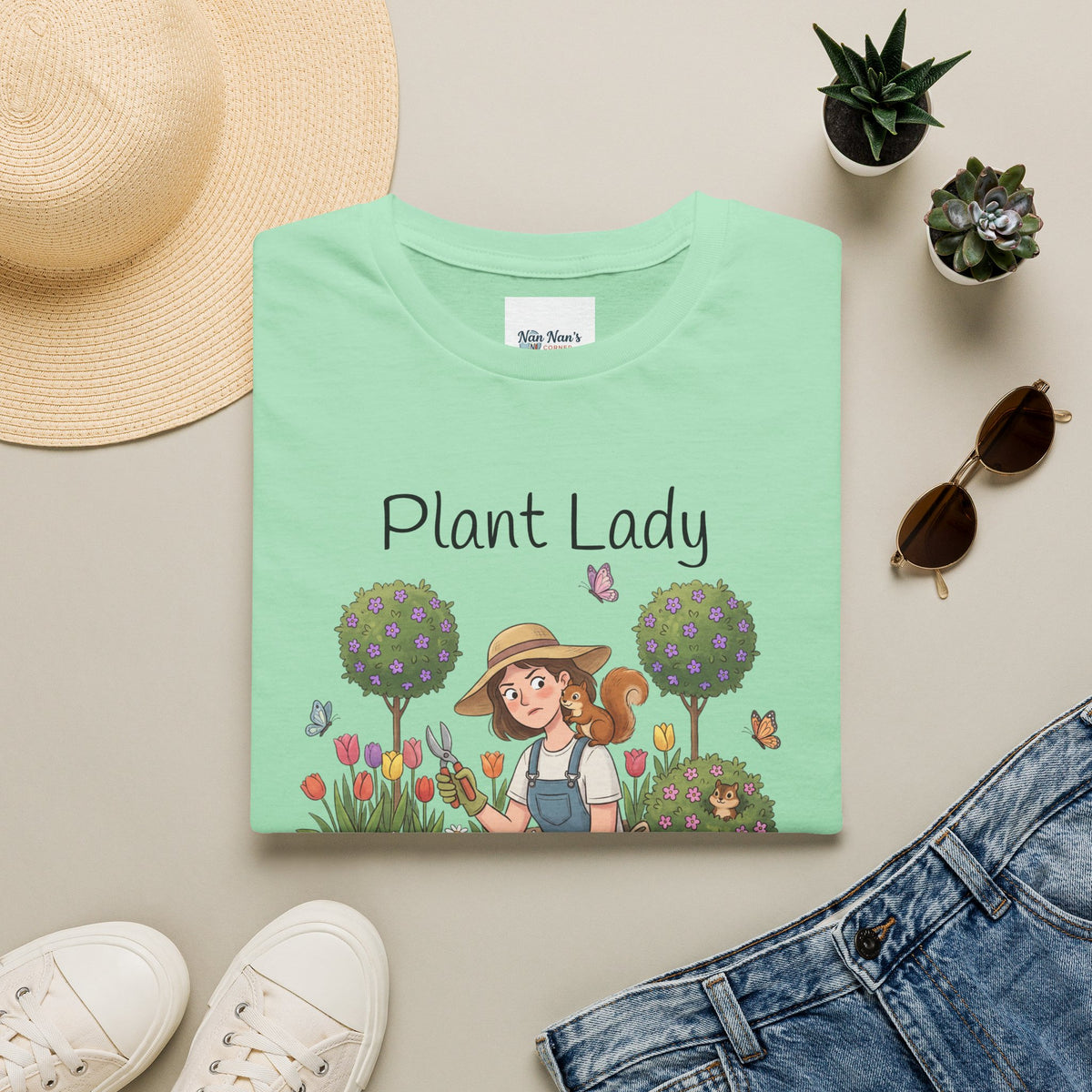 Plant Lady Gardening Unisex Graphic T-Shirt – Funny Plant Mom Cotton Tee