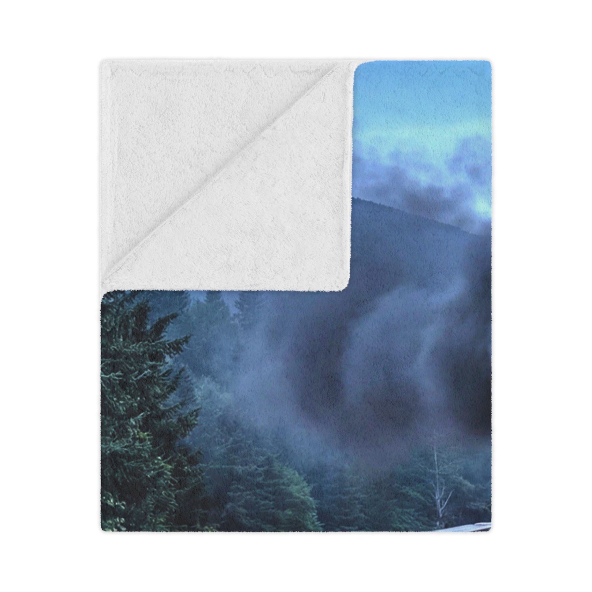 Vintage Steam Train Minky Blanket / Scenic Locomotive