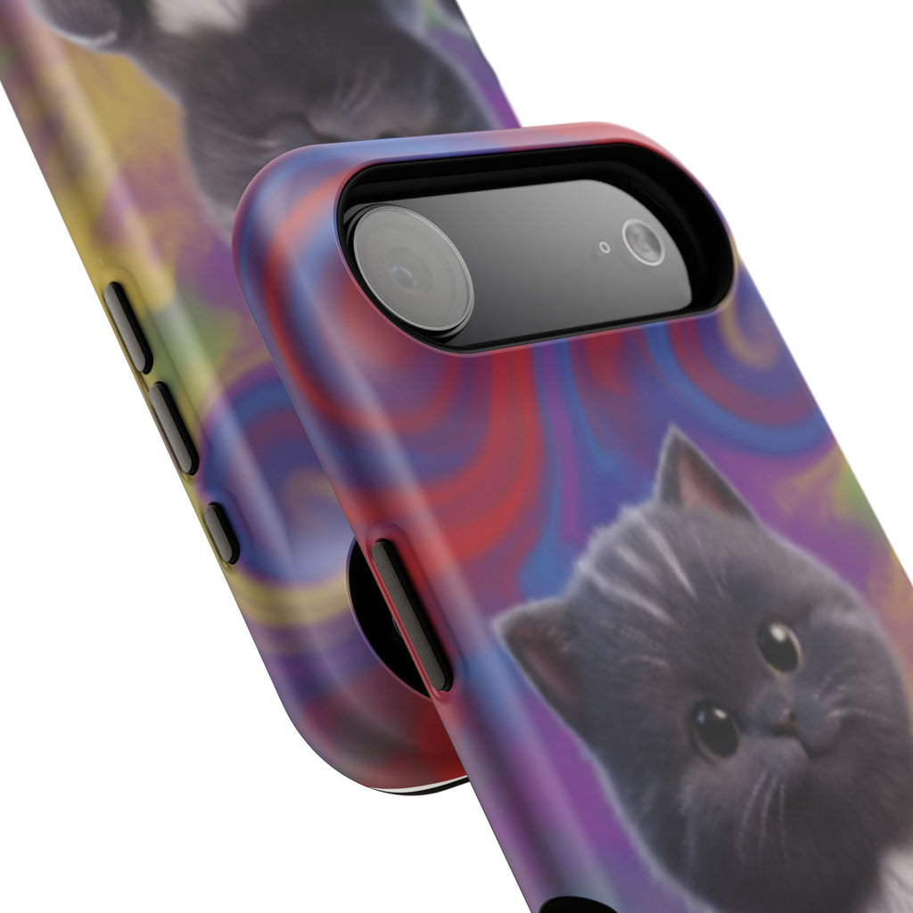 Kawaii Gray Kitten phone case | Impact-Resistant Case