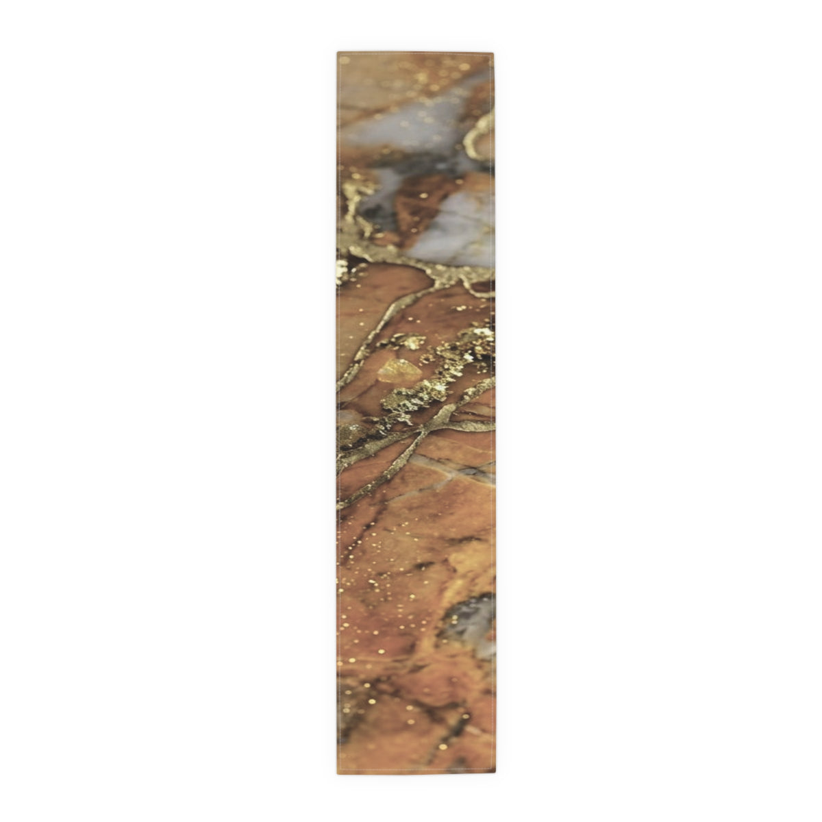 Rust Marble with Gold Veins Table Runner | Elegant Marble Pattern Home Decor