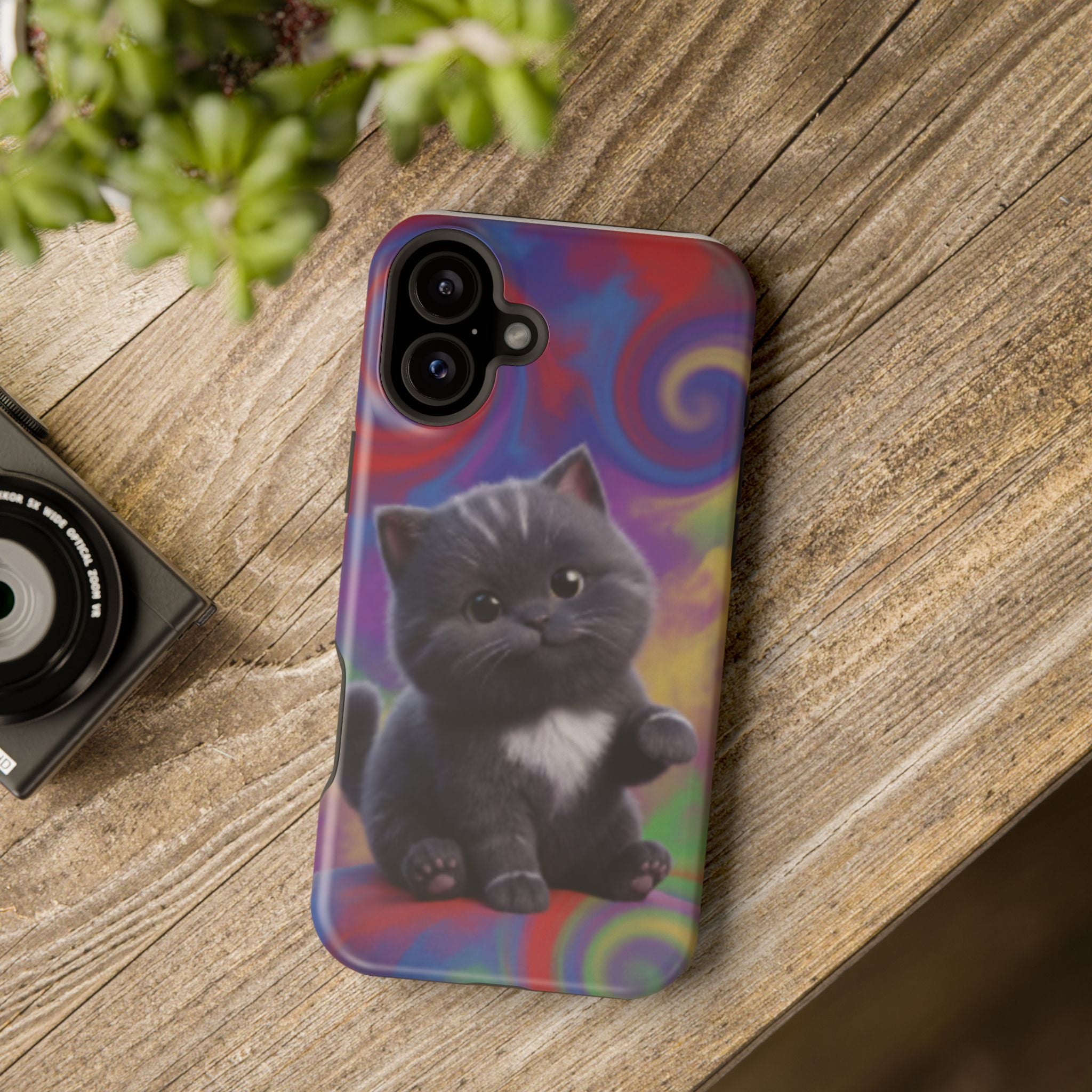 Kawaii Gray Kitten phone case | Impact-Resistant Case
