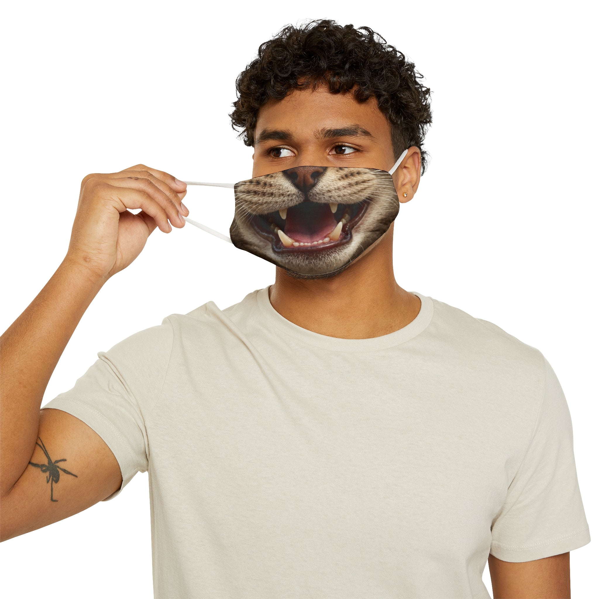 Cat Mouth Face Mask Snug-Fit Polyester Face Mask | Cute Cat Teeth Design