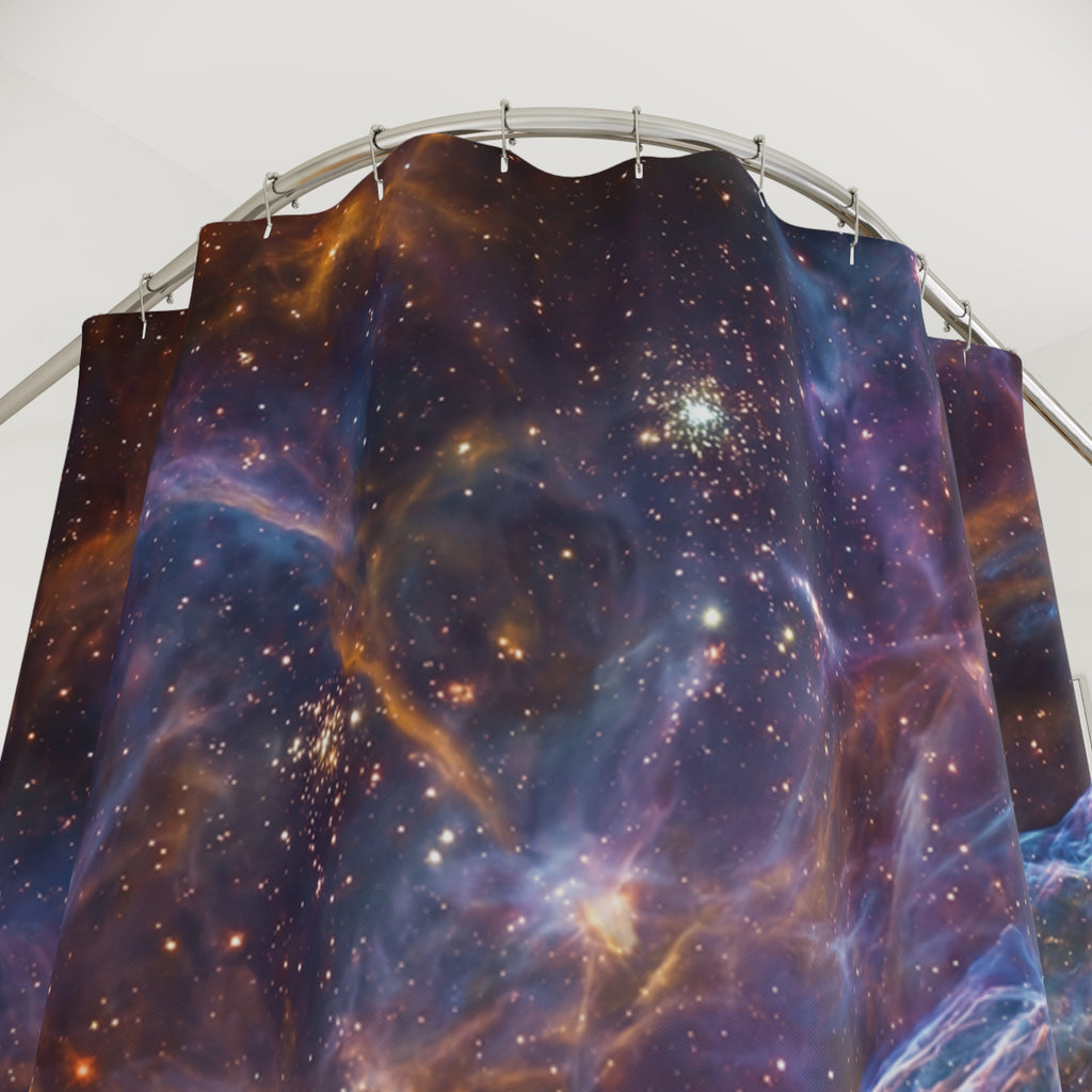 Cosmic Nebula Shower Curtain | Space Galaxy Stars Bathroom