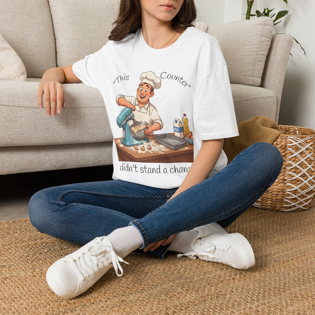 This Counter Didn't Stand a Chance Unisex Graphic T-Shirt – Funny Baking Chef Cotton Tee