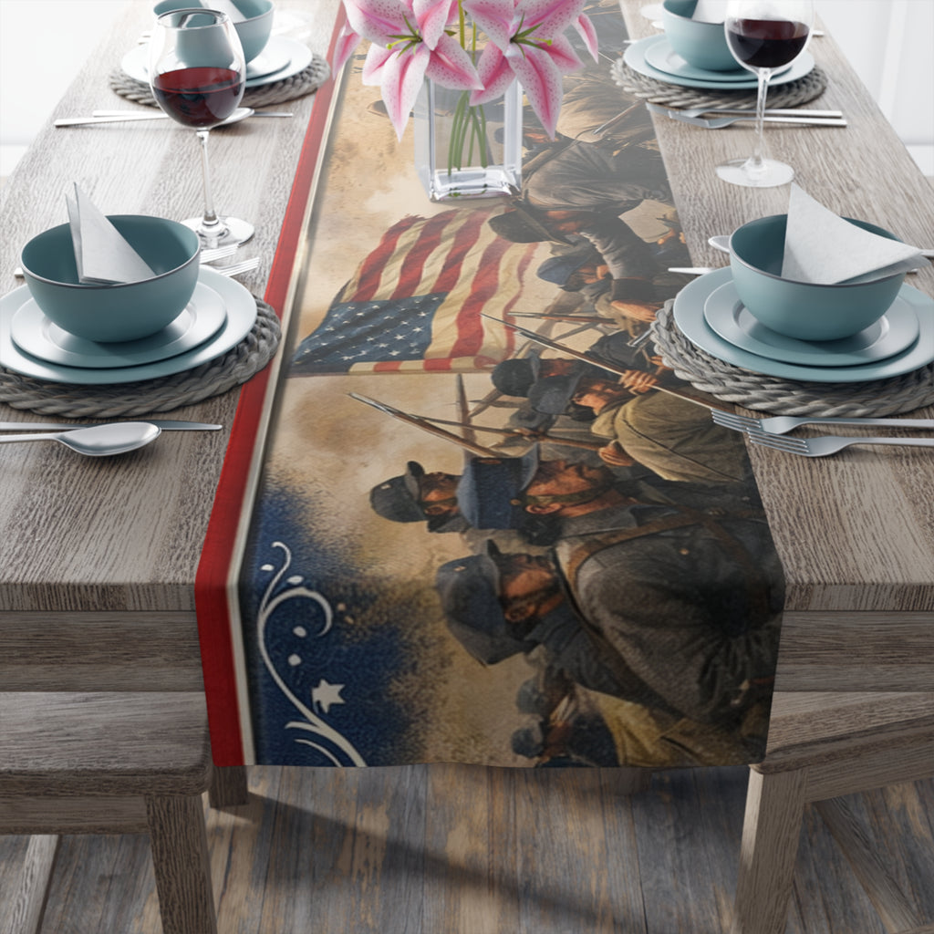 Civil War Soldiers Table Runner | Historical Battle Scene