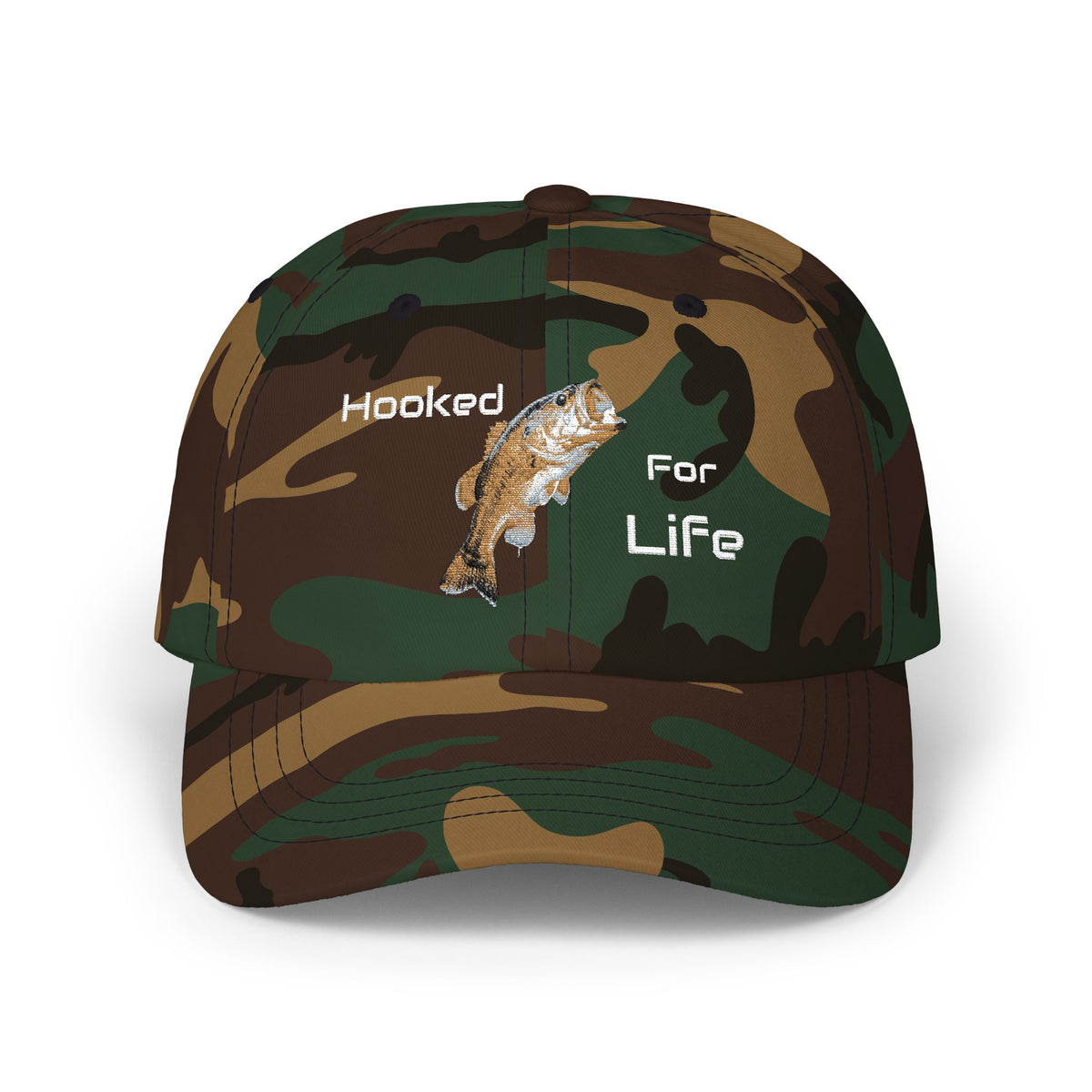 Hooked For Life Fishing Dad Cap | Baseball Hat