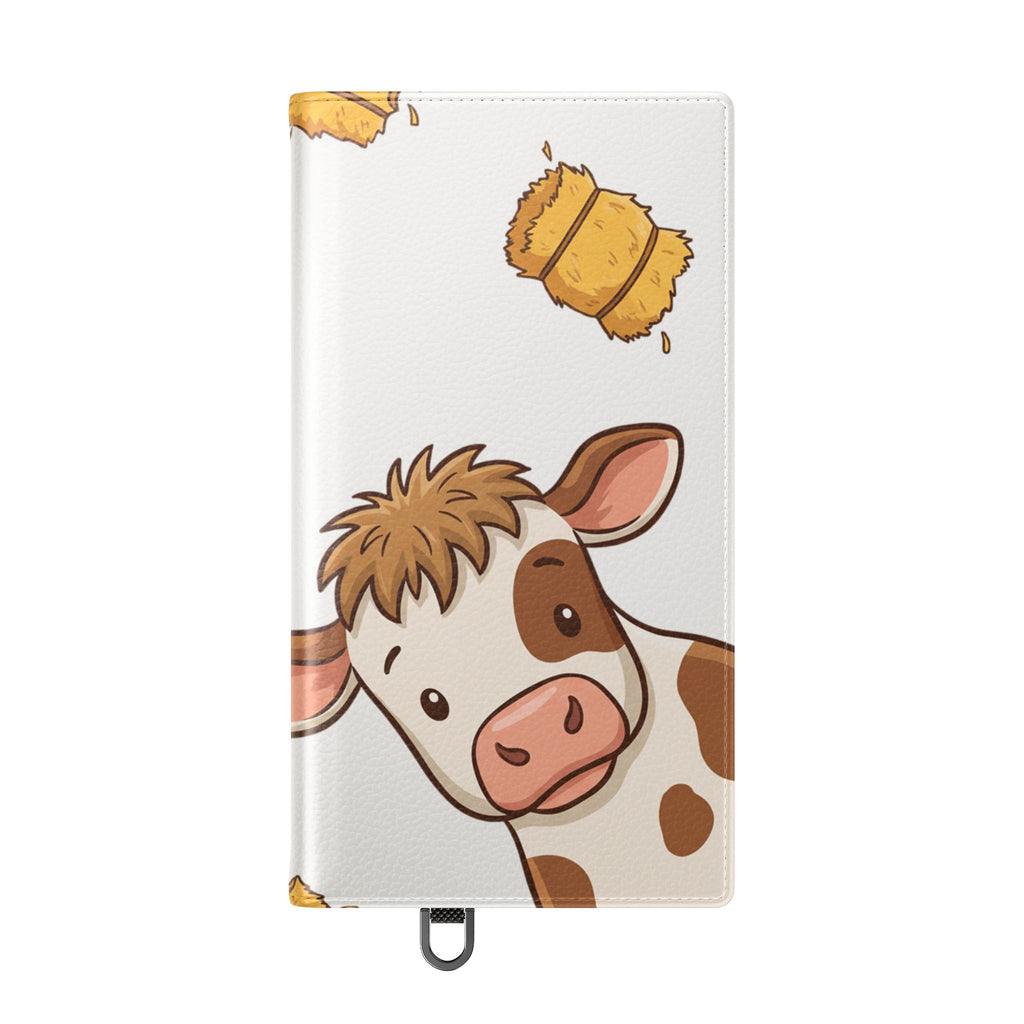 Cow & Hay Pattern Flip Case/ Cute Farm Animal Phone Wallet