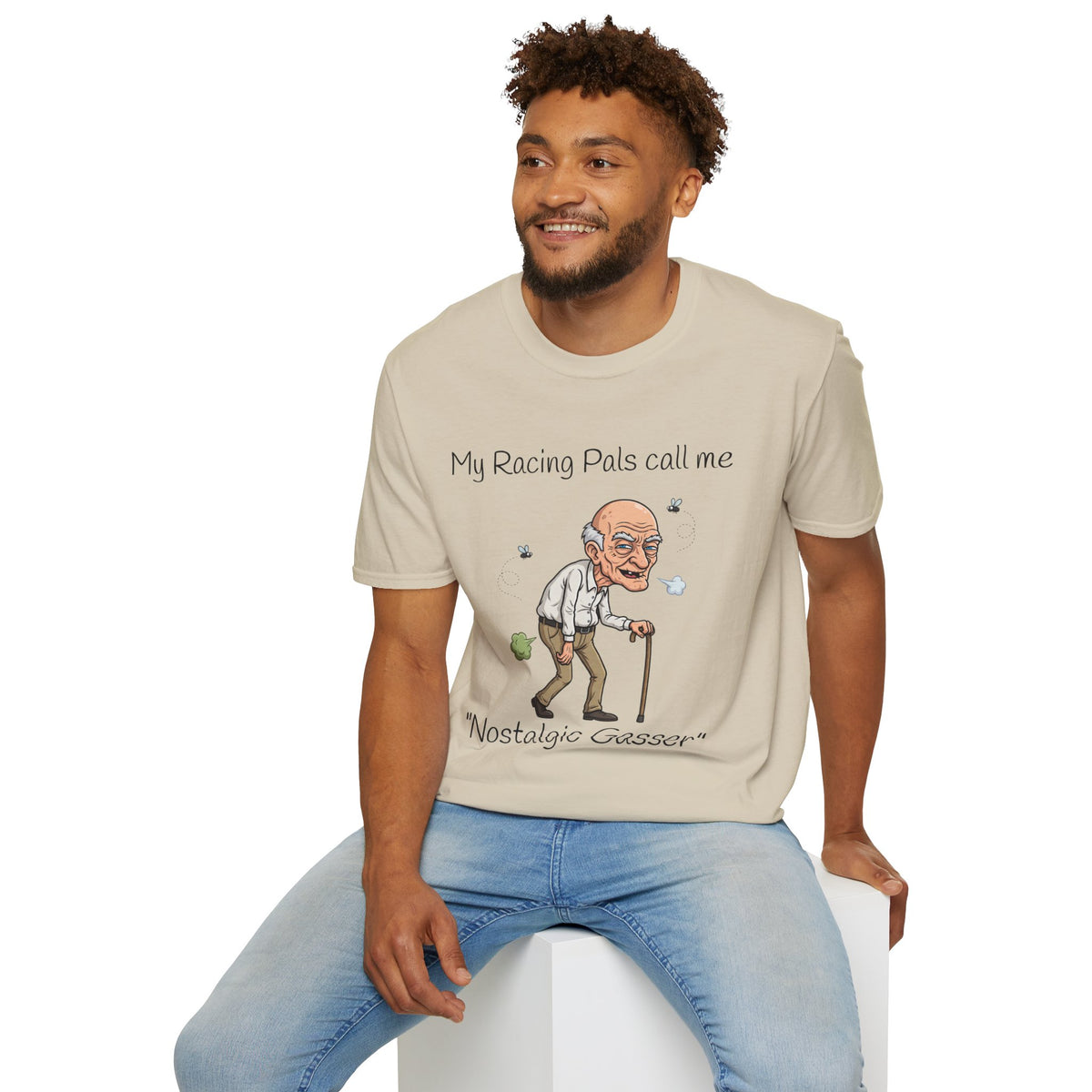 Nostalgic Gasser Grandpa Unisex Graphic T-Shirt – Novelty Racing Humor Cotton Tee