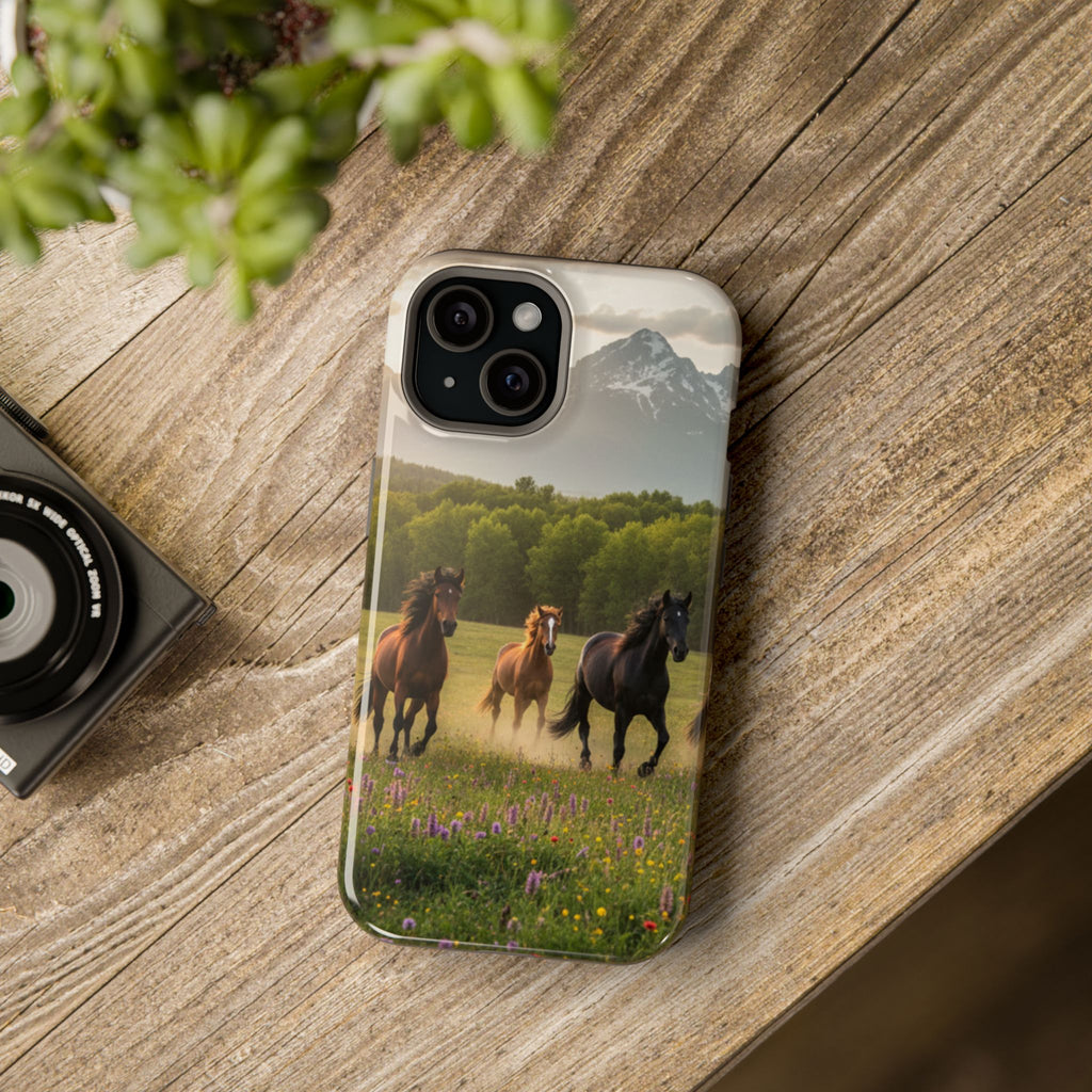 Running Horses Phone Case | Magnetic Impact-Resistant Case
