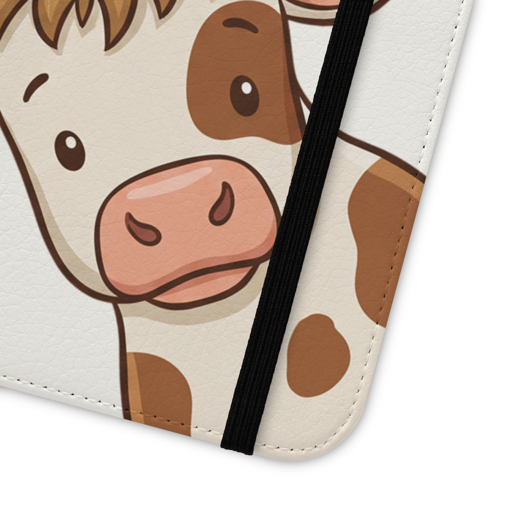 Cow & Hay Pattern Flip Case/ Cute Farm Animal Phone Wallet