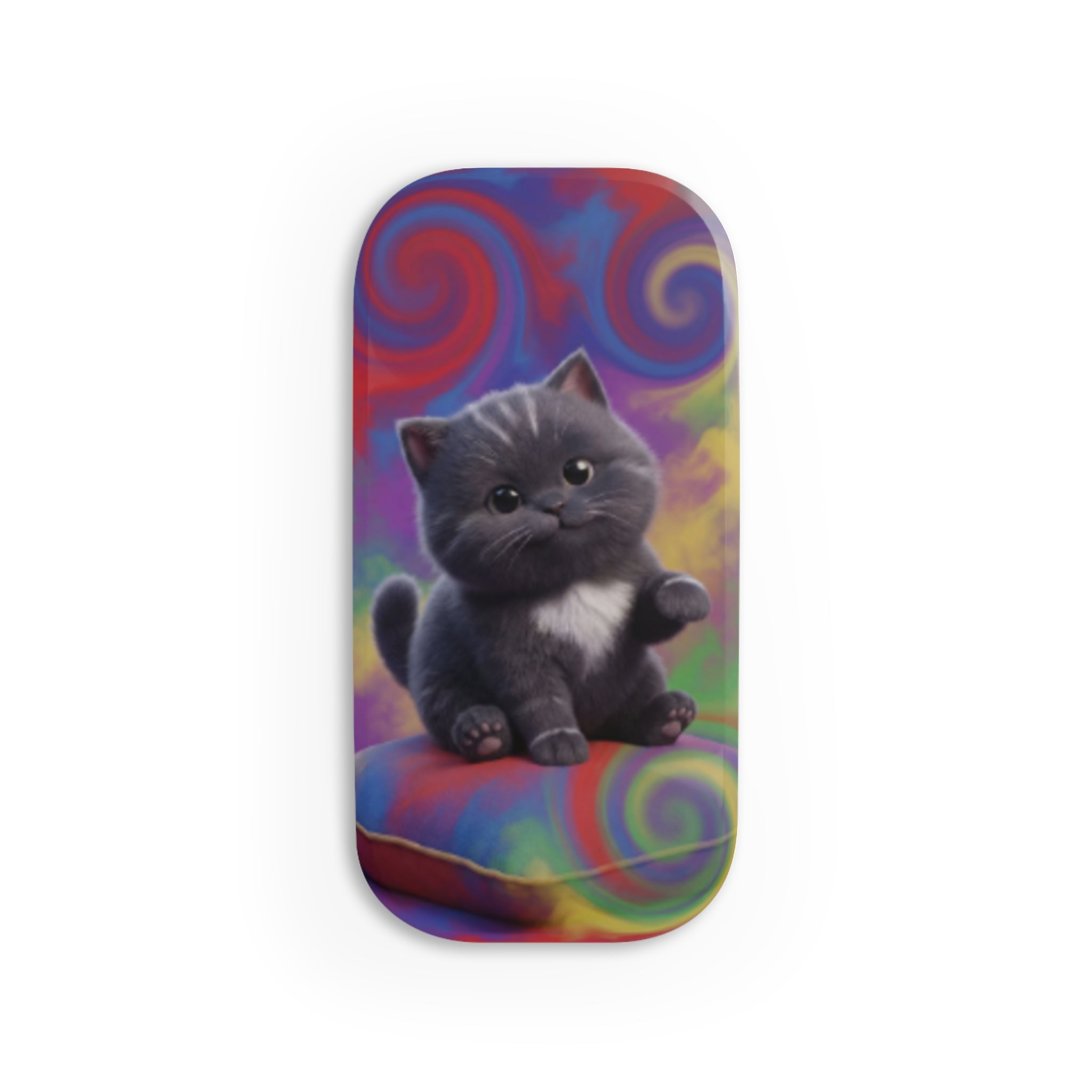 Kawaii Gray Cat/Phone Click-On Grip
