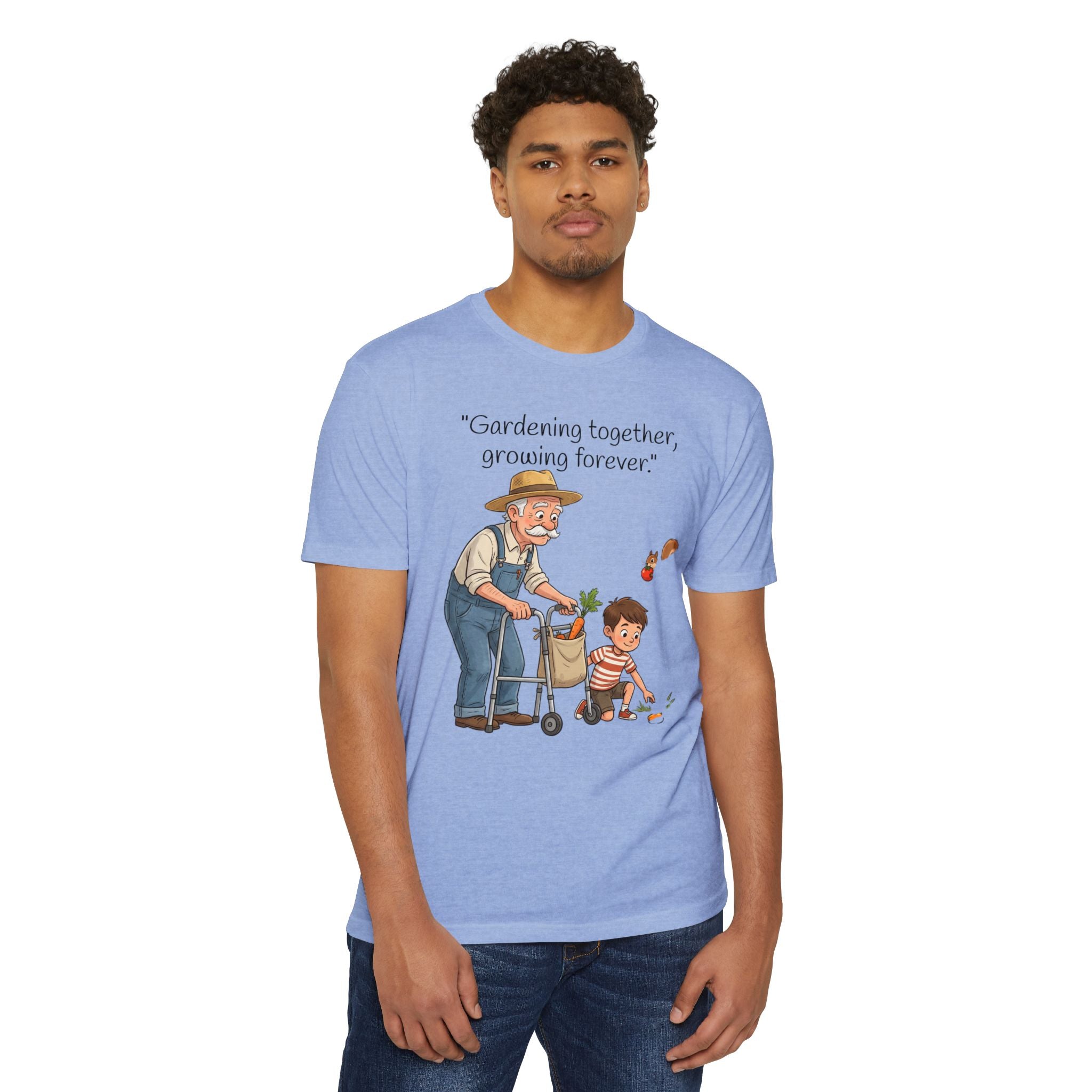 Gardening Together T-Shirt — "Gardening together, growing forever." Grandparent & Child Garden Tee