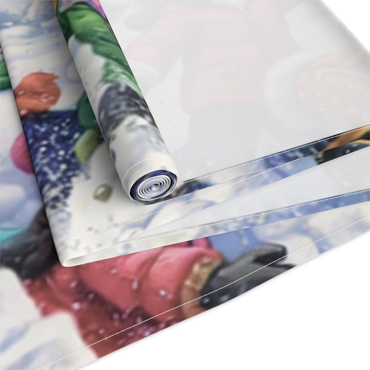 Snowball Fight Snowman Table Runner | Winter Christmas Table Decor