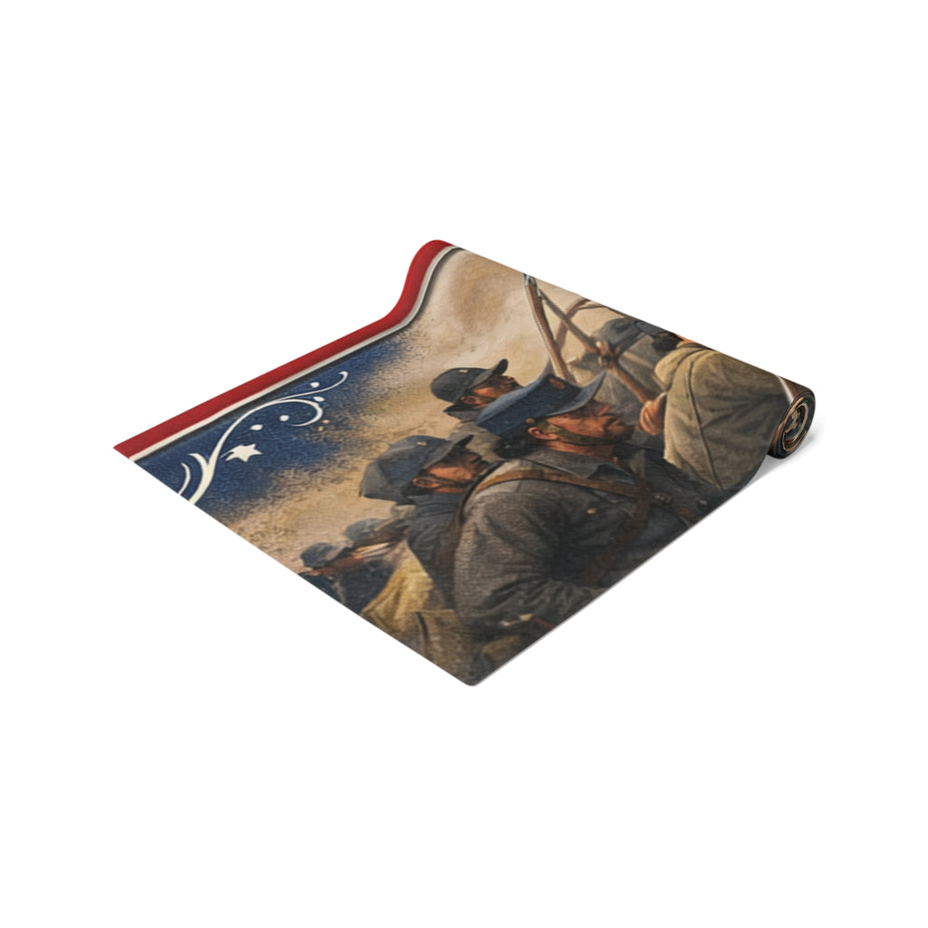 Civil War Soldiers Table Runner | Historical Battle Scene