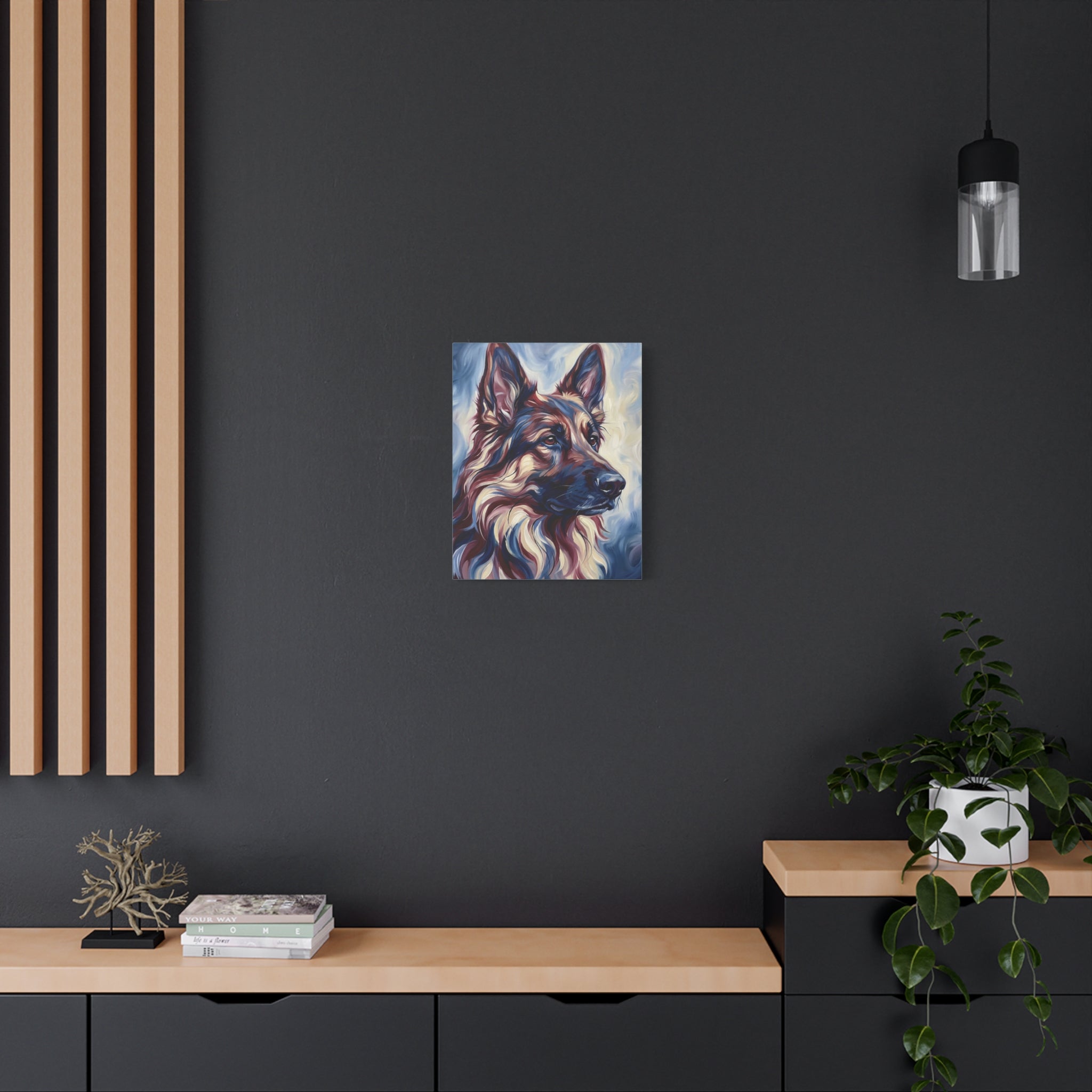 Colorful German Shepherd Portrait Canvas