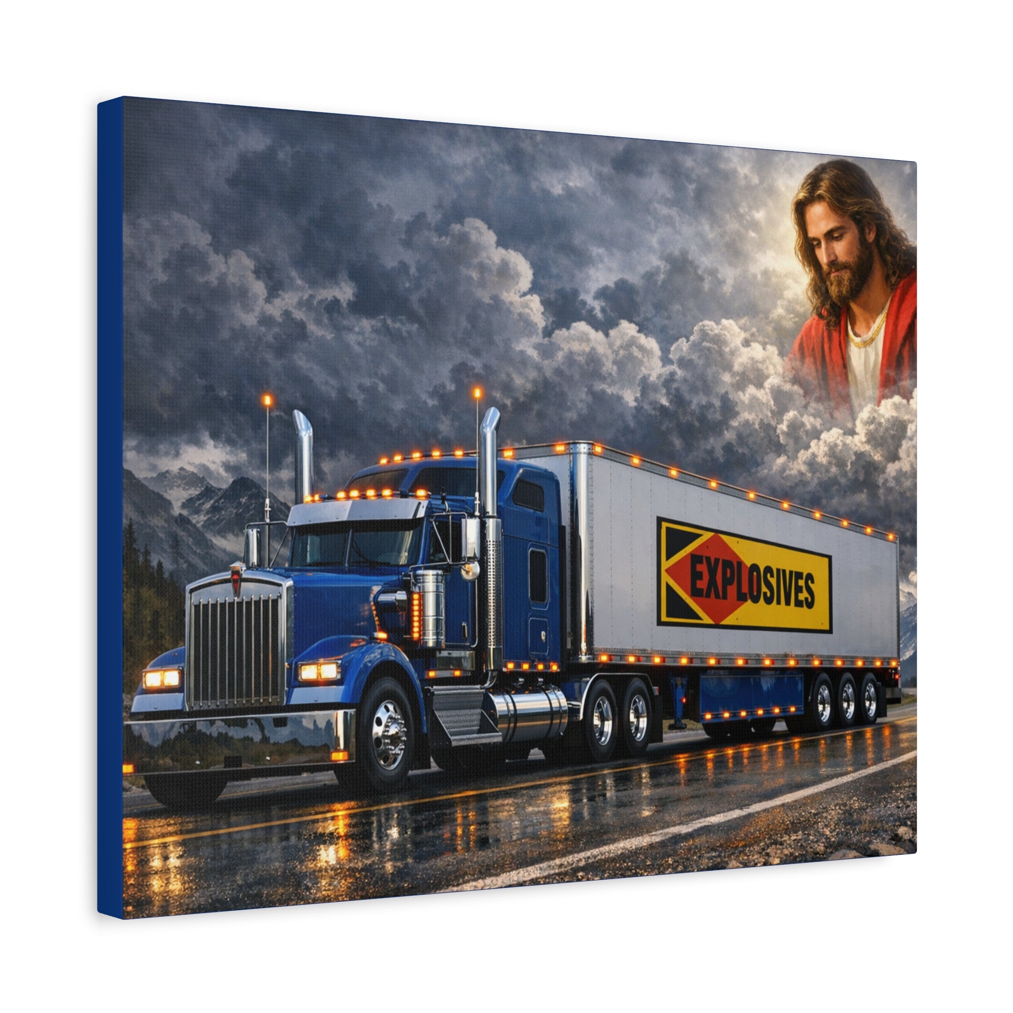 Trucking with Jesus/Matte Canvas, Stretched, 1.25"