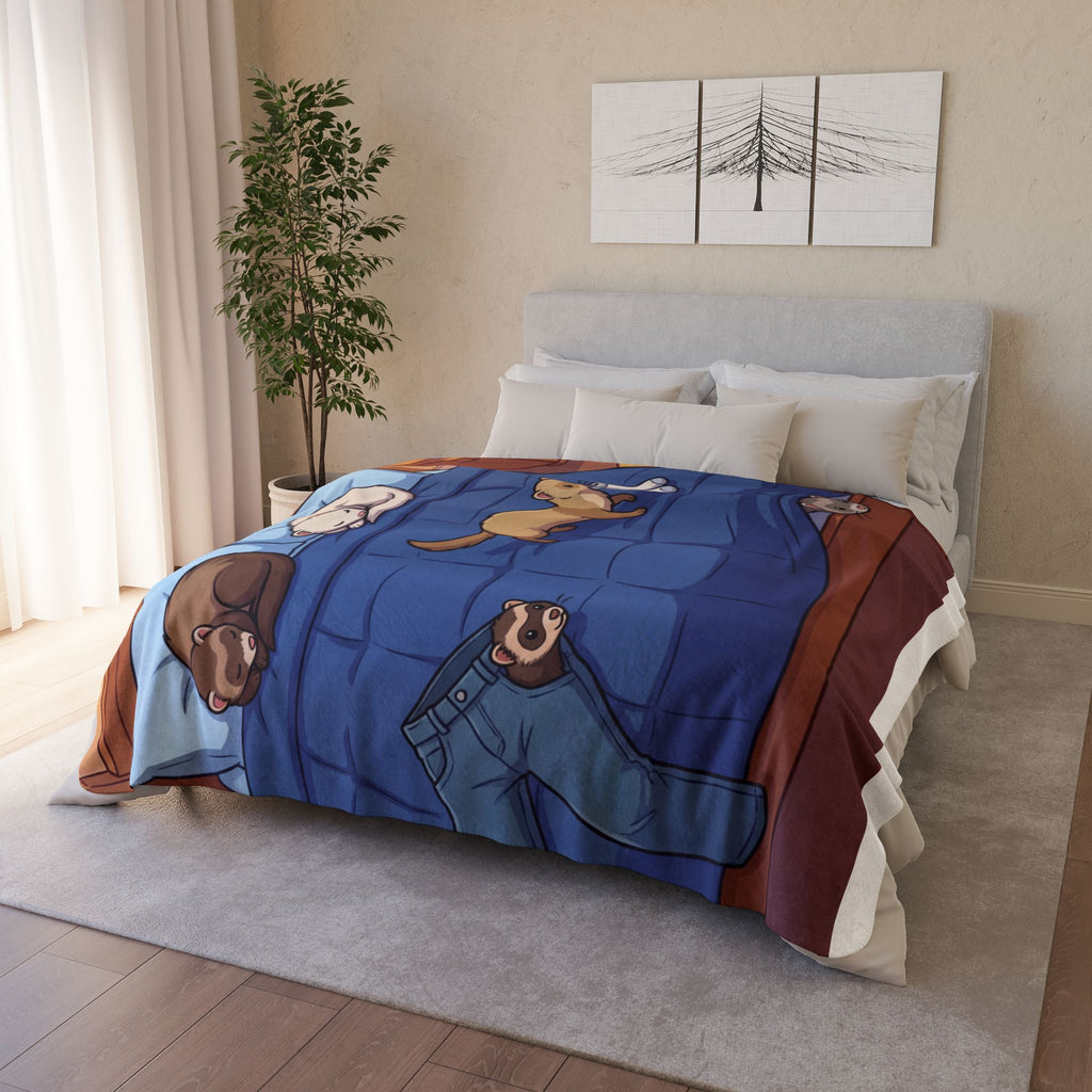 Ferret Fun/ Fleece Sherpa Blanket