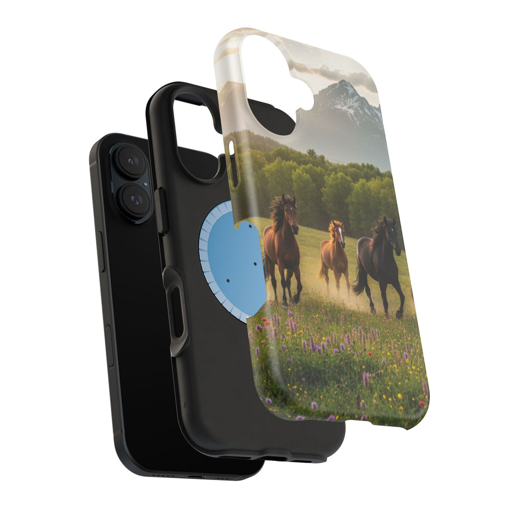 Running Horses Phone Case | Magnetic Impact-Resistant Case