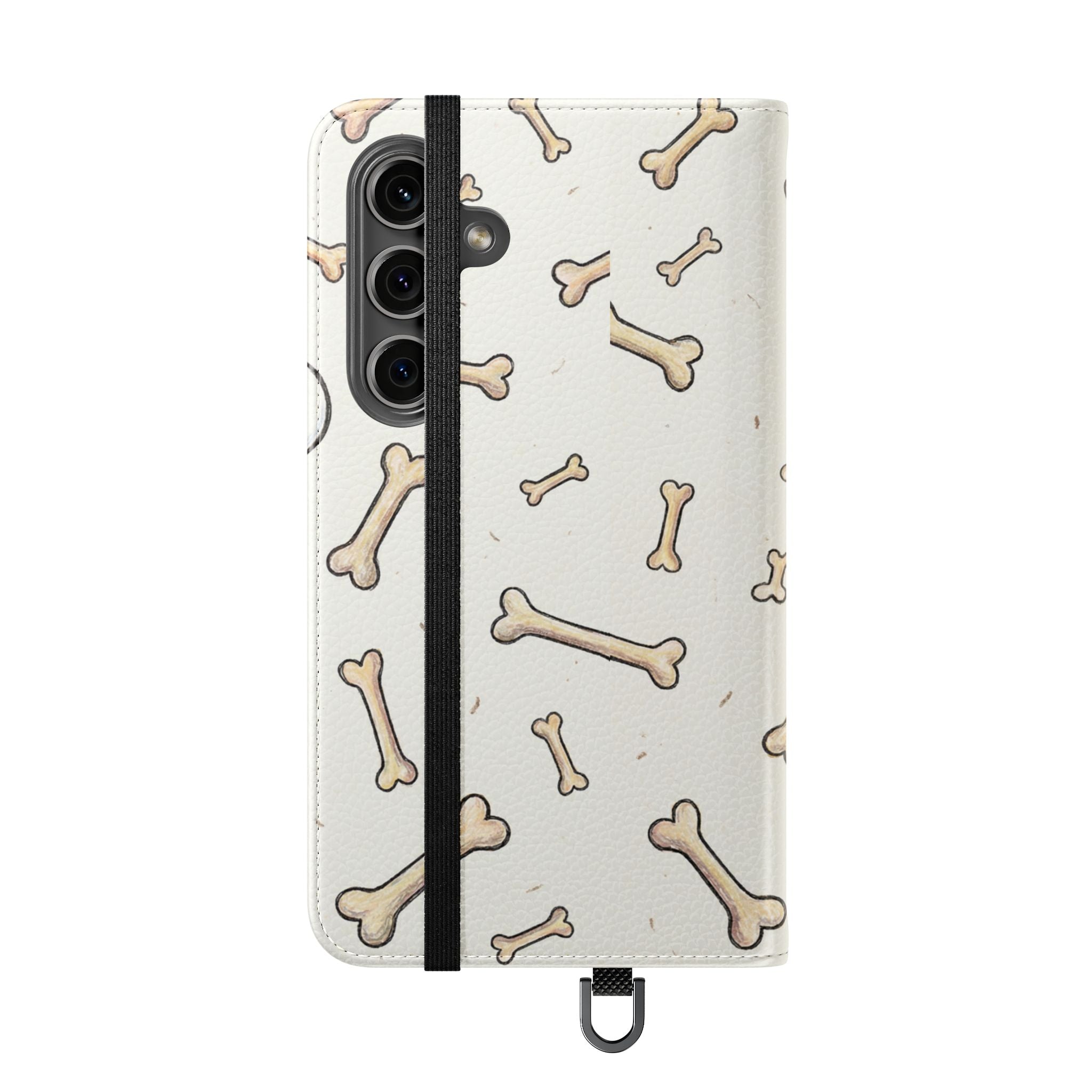 Pug & Bones Phone Flip Case / Cute Dog Wallet Cover