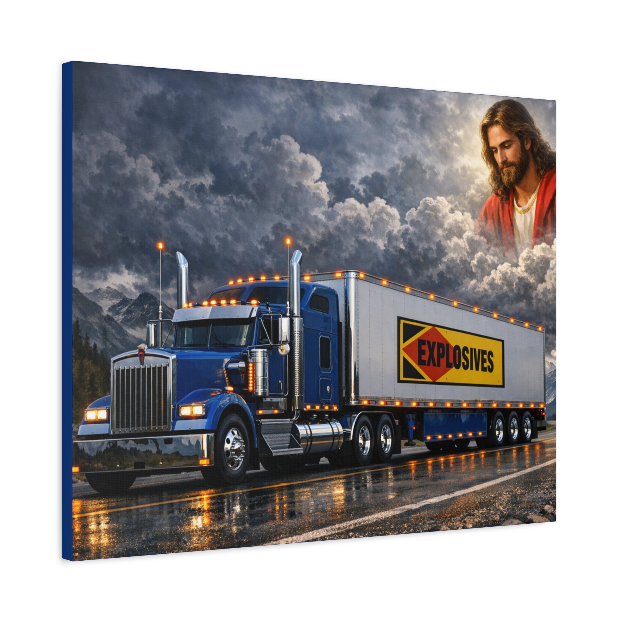 Trucking with Jesus/Matte Canvas, Stretched, 1.25"