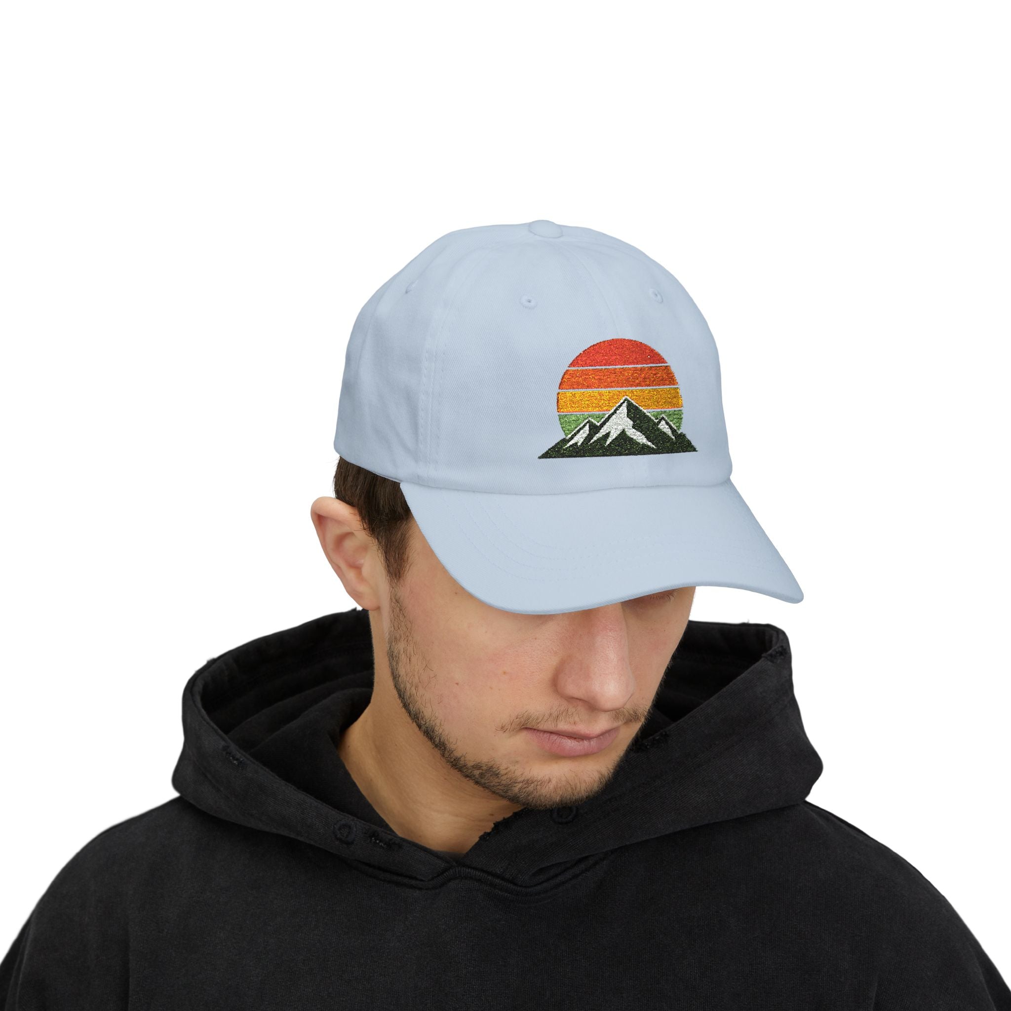 Retro Mountain Sunset Dad Cap | Embroidered Mountain Hat